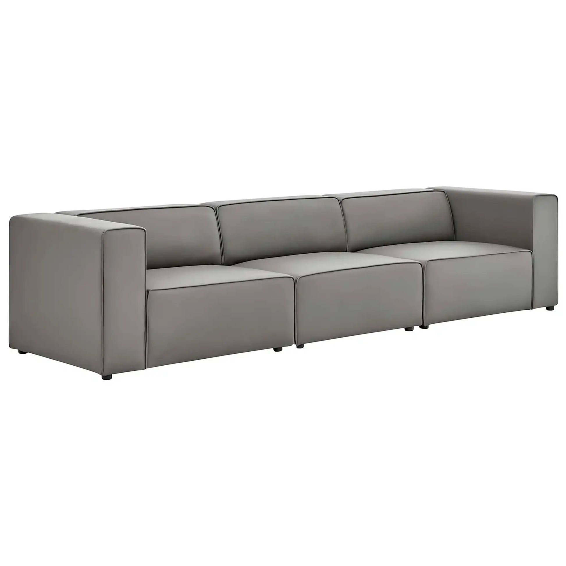 Mingle 3-Piece Vegan Leather Sectional Sofa by Modway - Best Buy Furniture