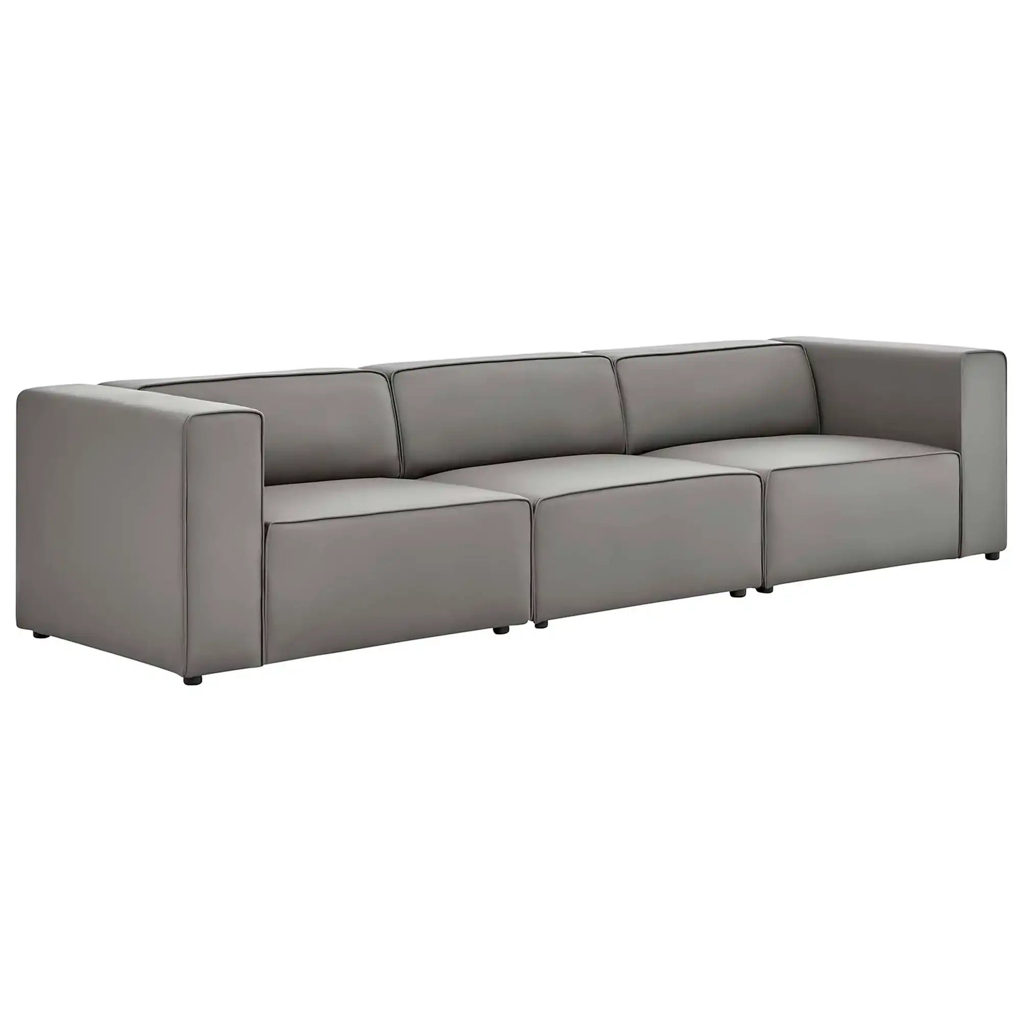 Mingle 3-Piece Vegan Leather Sectional Sofa by Modway - Best Buy Furniture