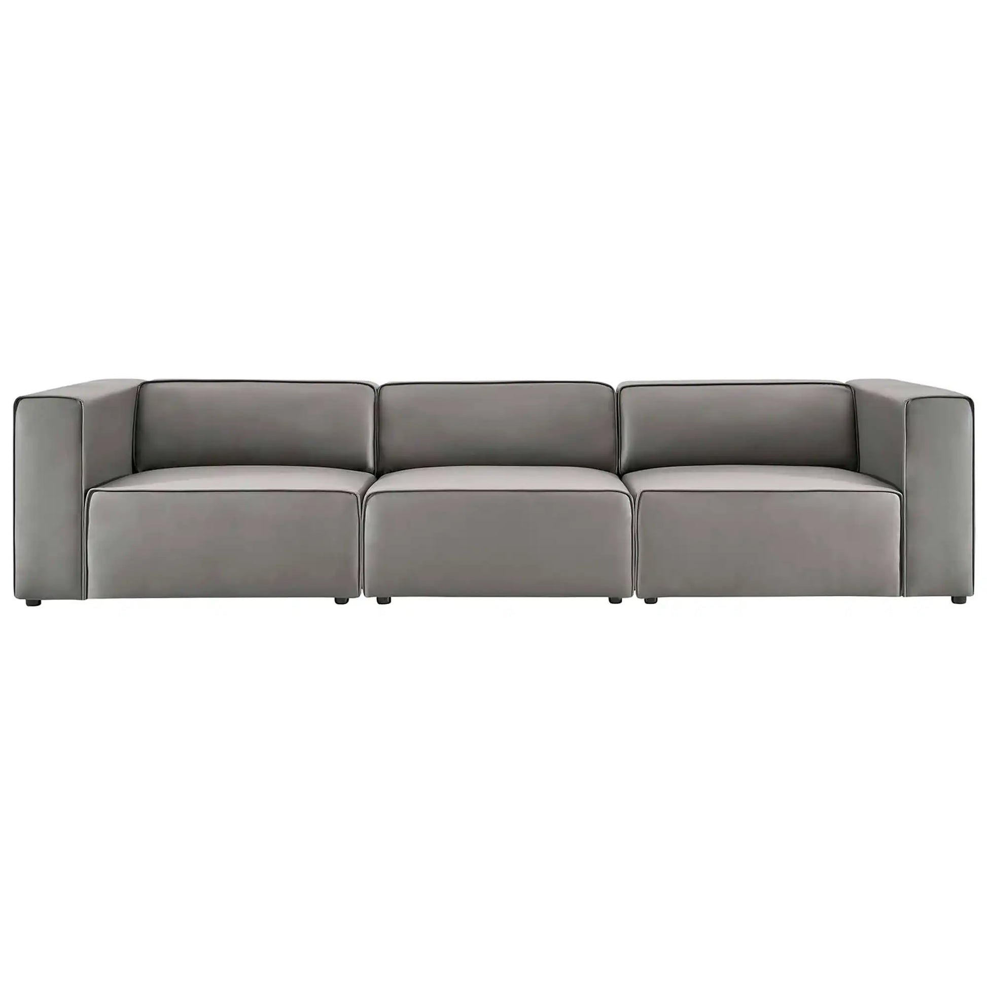 Mingle 3-Piece Vegan Leather Sectional Sofa by Modway - Best Buy Furniture