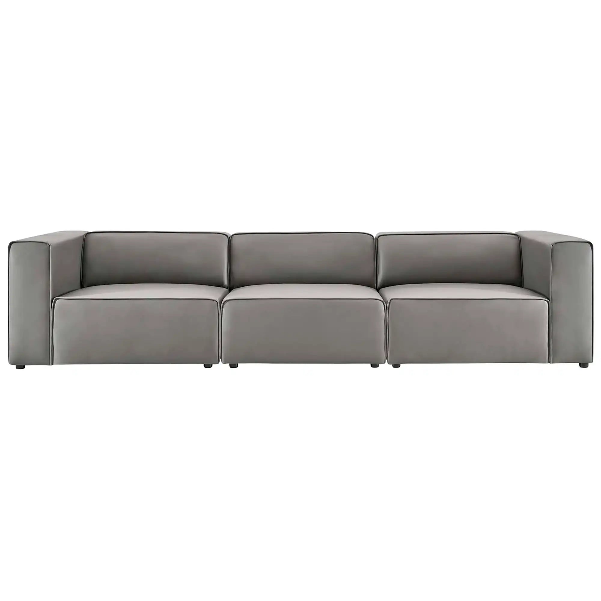 Mingle 3-Piece Vegan Leather Sectional Sofa by Modway - Best Buy Furniture