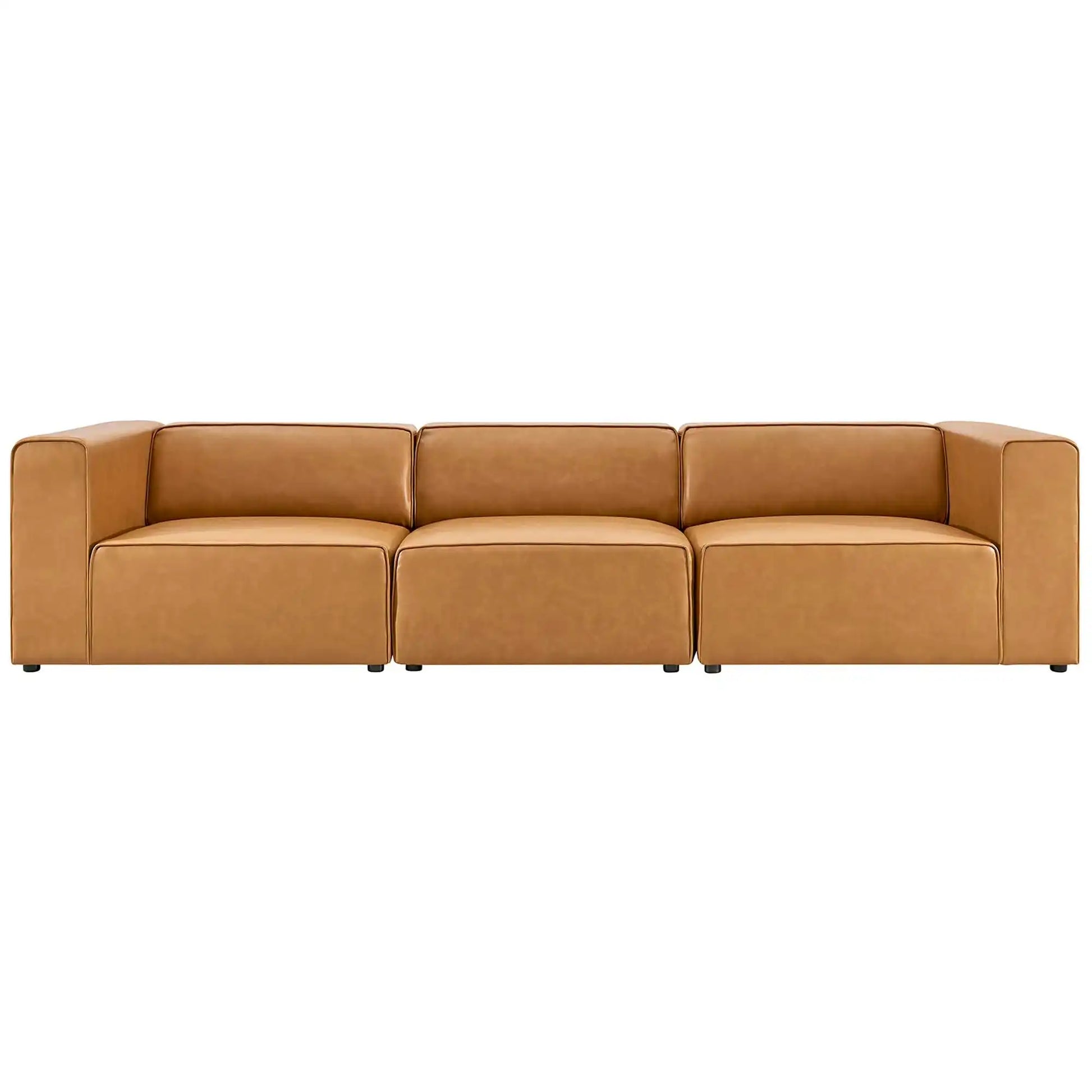 Mingle 3-Piece Vegan Leather Sectional Sofa by Modway - Best Buy Furniture