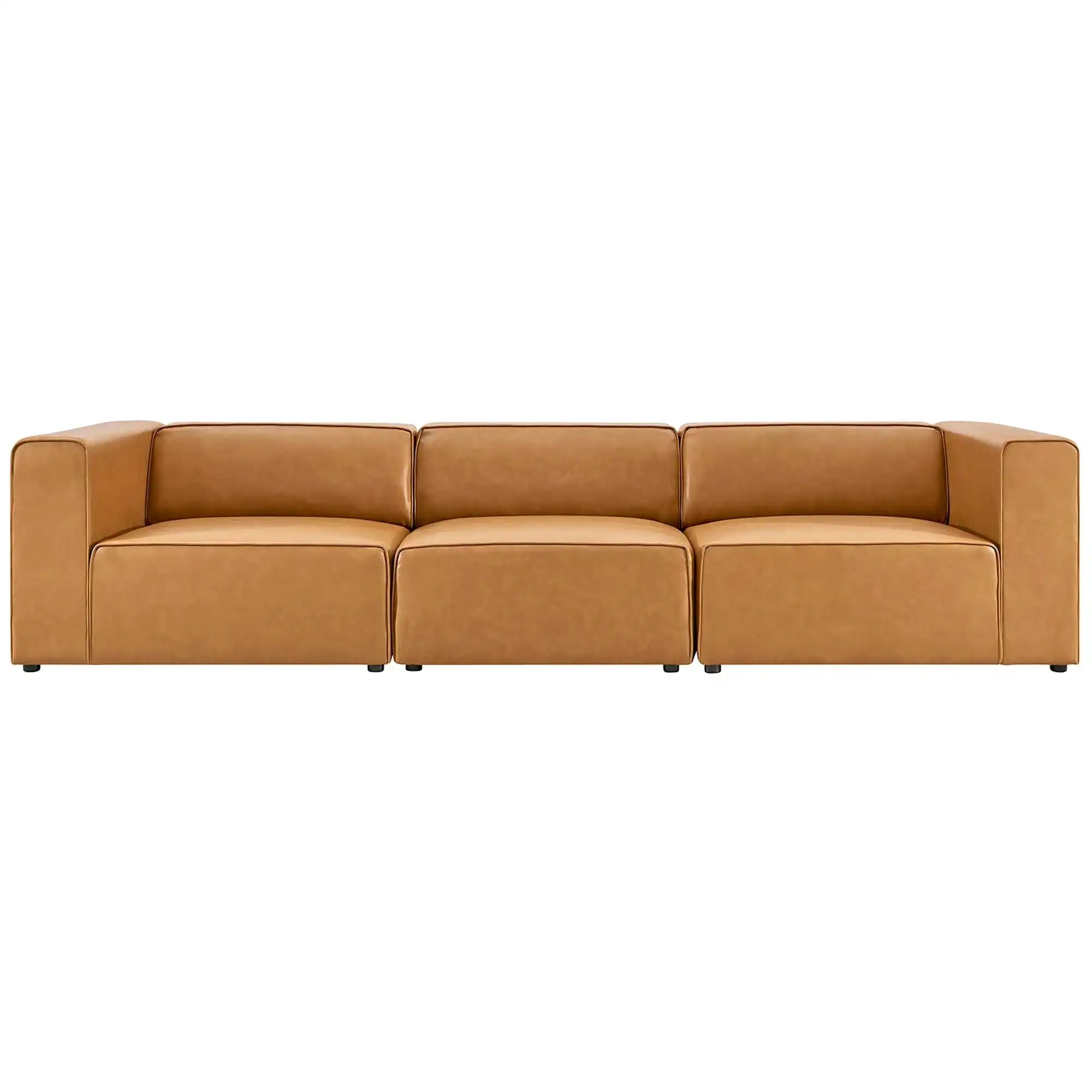 Mingle 3-Piece Vegan Leather Sectional Sofa by Modway - Best Buy Furniture