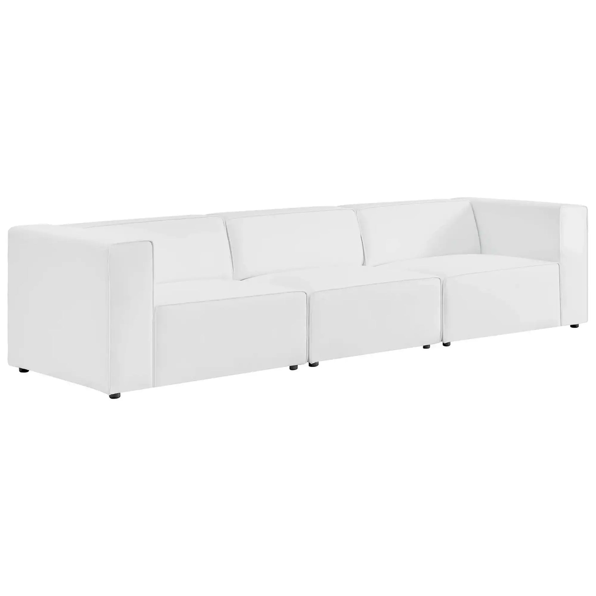Mingle 3-Piece Vegan Leather Sectional Sofa by Modway - Best Buy Furniture