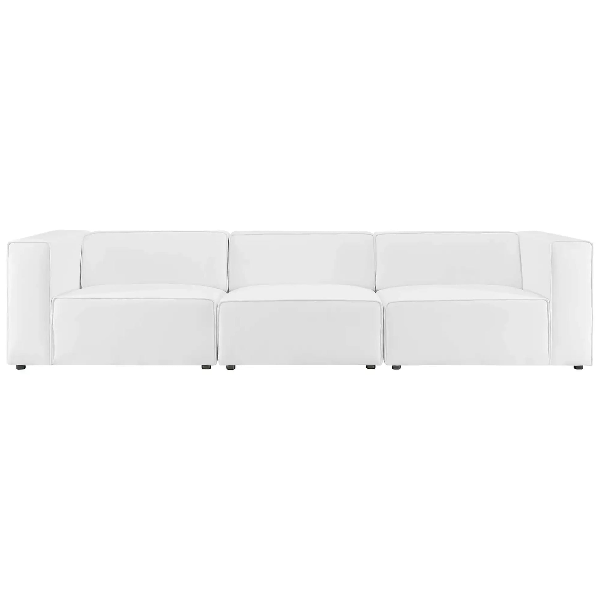 Mingle 3-Piece Vegan Leather Sectional Sofa by Modway - Best Buy Furniture