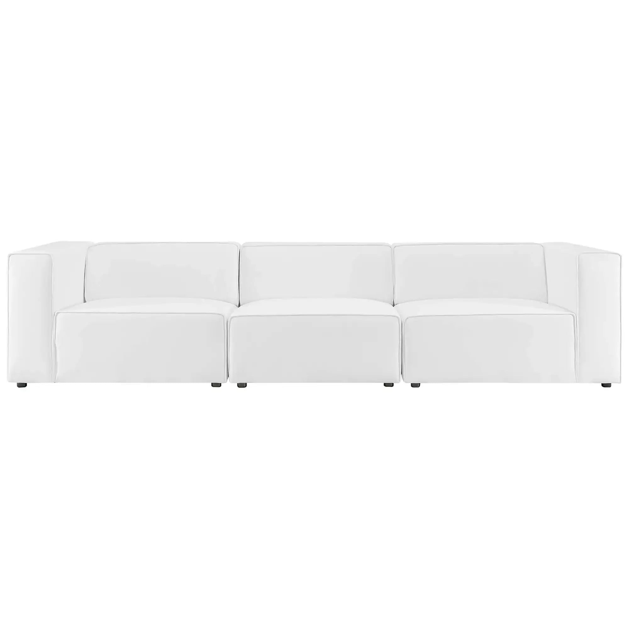 Mingle 3-Piece Vegan Leather Sectional Sofa by Modway - Best Buy Furniture