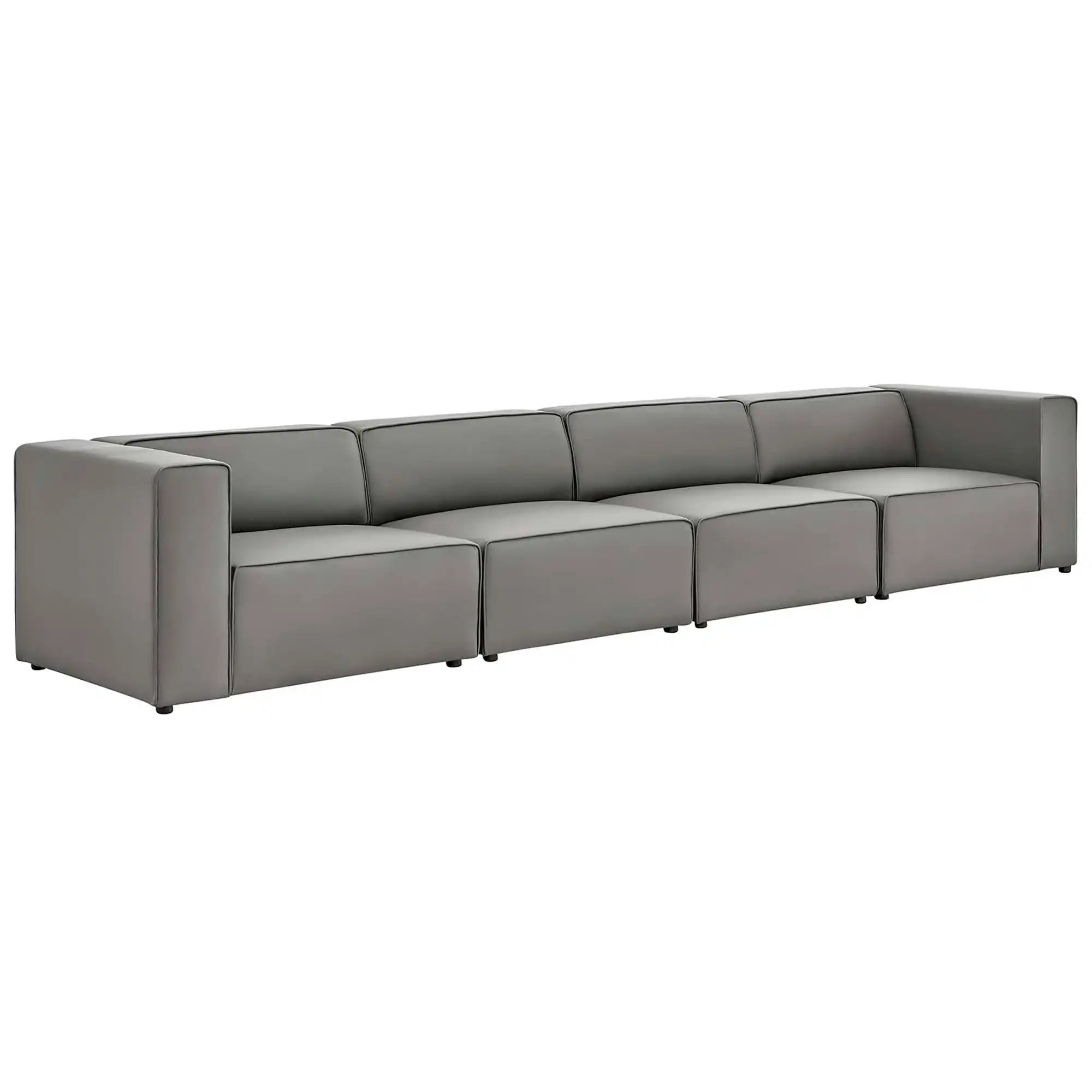 Mingle 4-Piece Vegan Leather Sectional Sofa by Modway - Best Buy Furniture