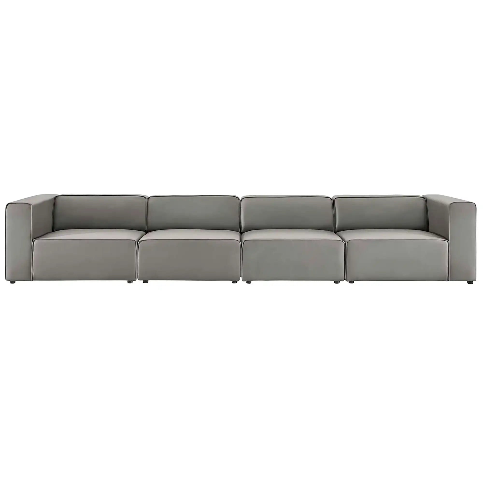 Mingle 4-Piece Vegan Leather Sectional Sofa by Modway - Best Buy Furniture