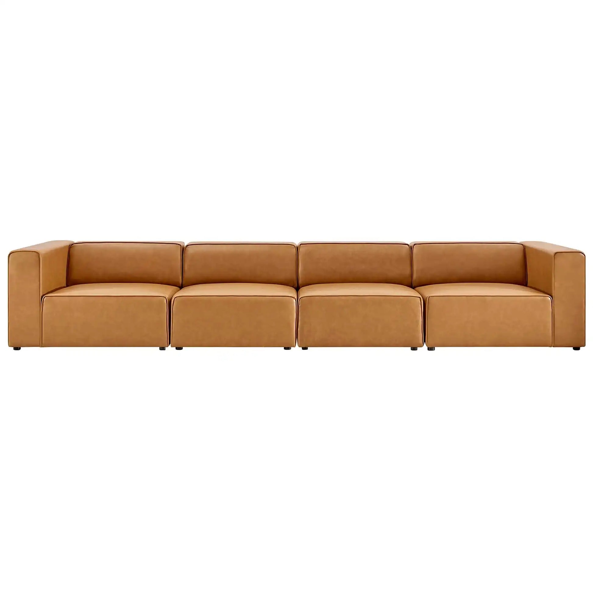 Mingle 4-Piece Vegan Leather Sectional Sofa by Modway - Best Buy Furniture