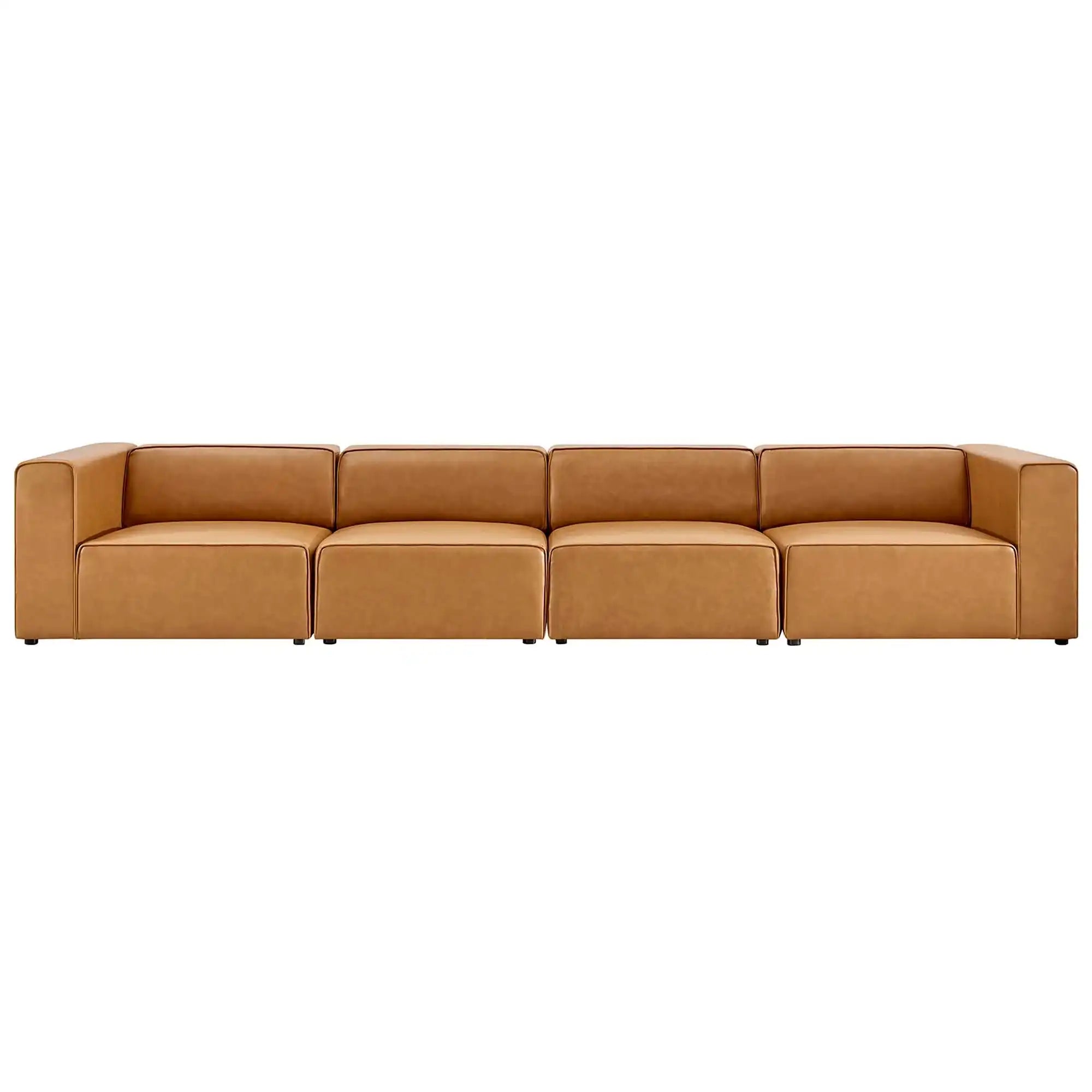 Mingle 4-Piece Vegan Leather Sectional Sofa by Modway - Best Buy Furniture