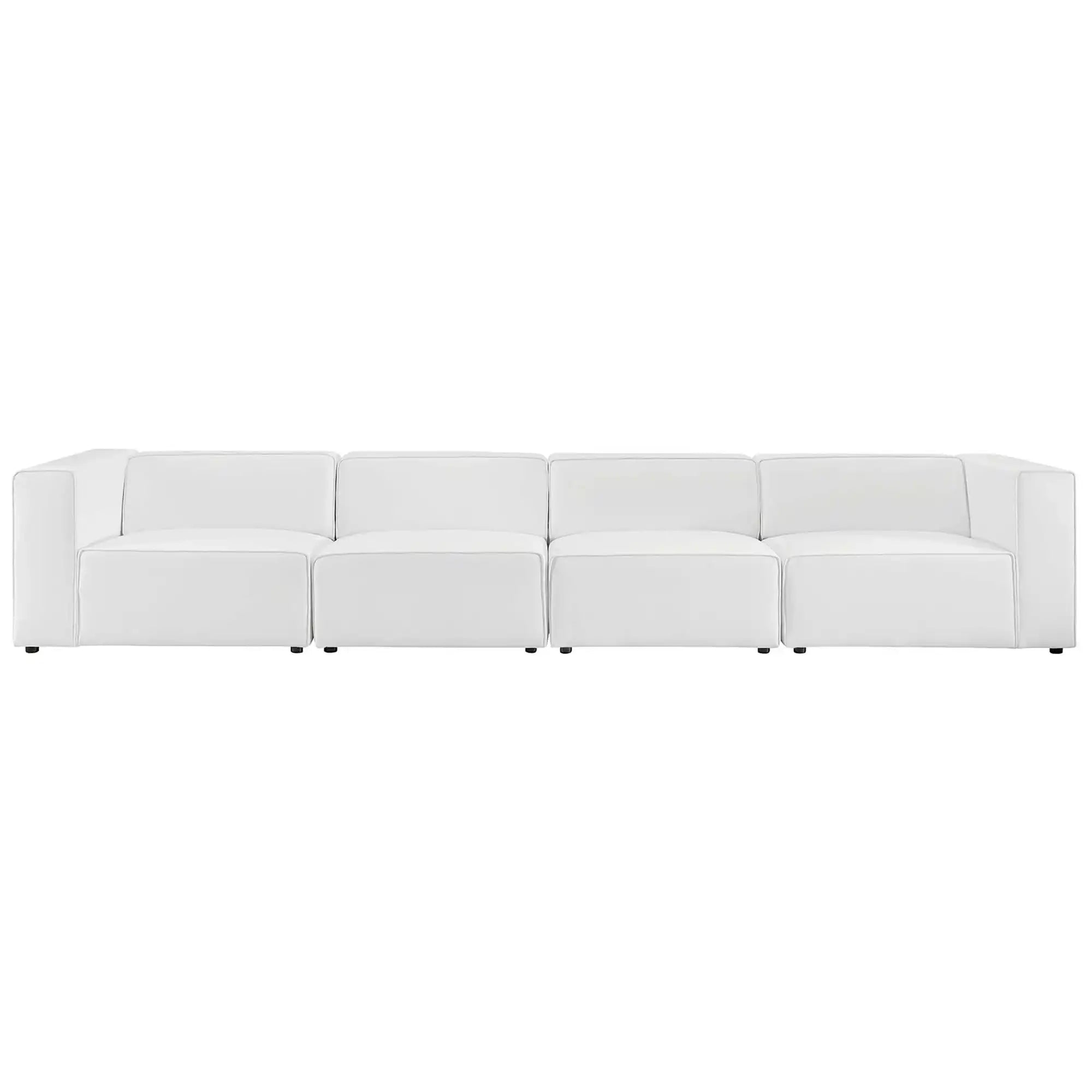 Mingle 4-Piece Vegan Leather Sectional Sofa by Modway - Best Buy Furniture