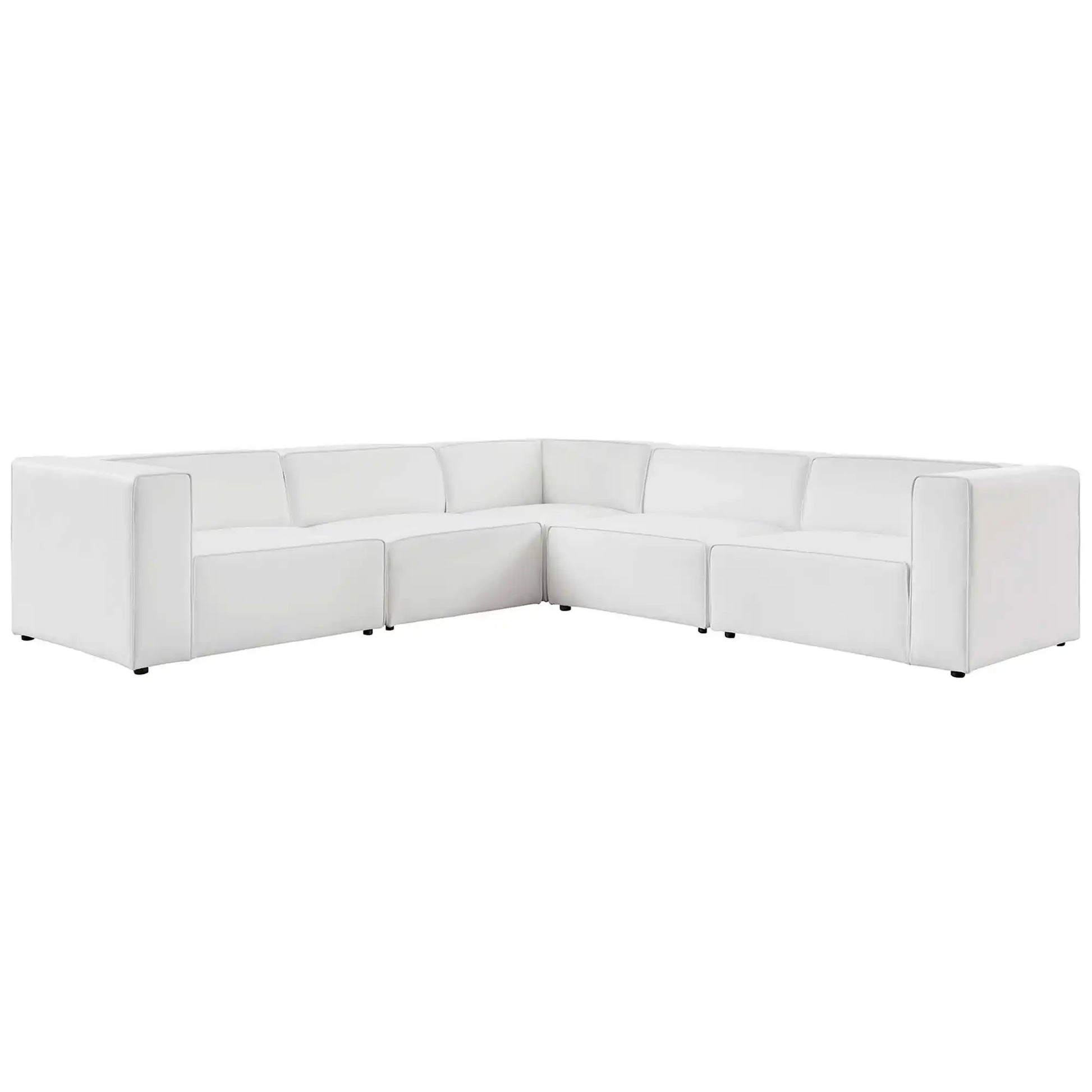 Mingle 5-Piece Vegan Leather Sectional Sofa by Modway - Best Buy Furniture