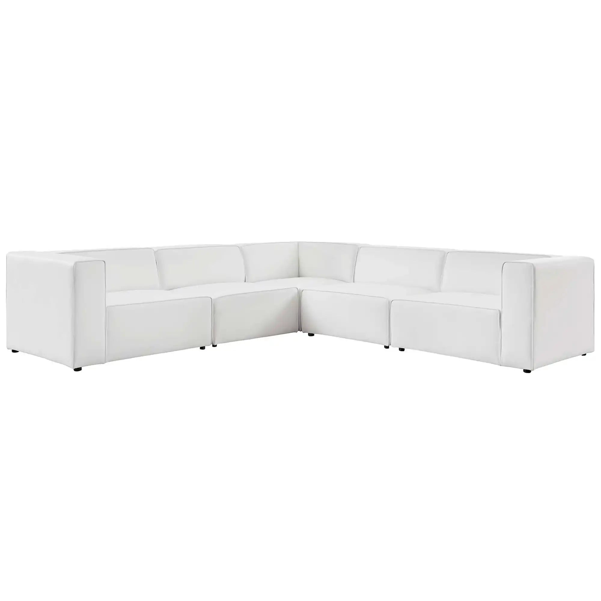 Mingle 5-Piece Vegan Leather Sectional Sofa by Modway - Best Buy Furniture