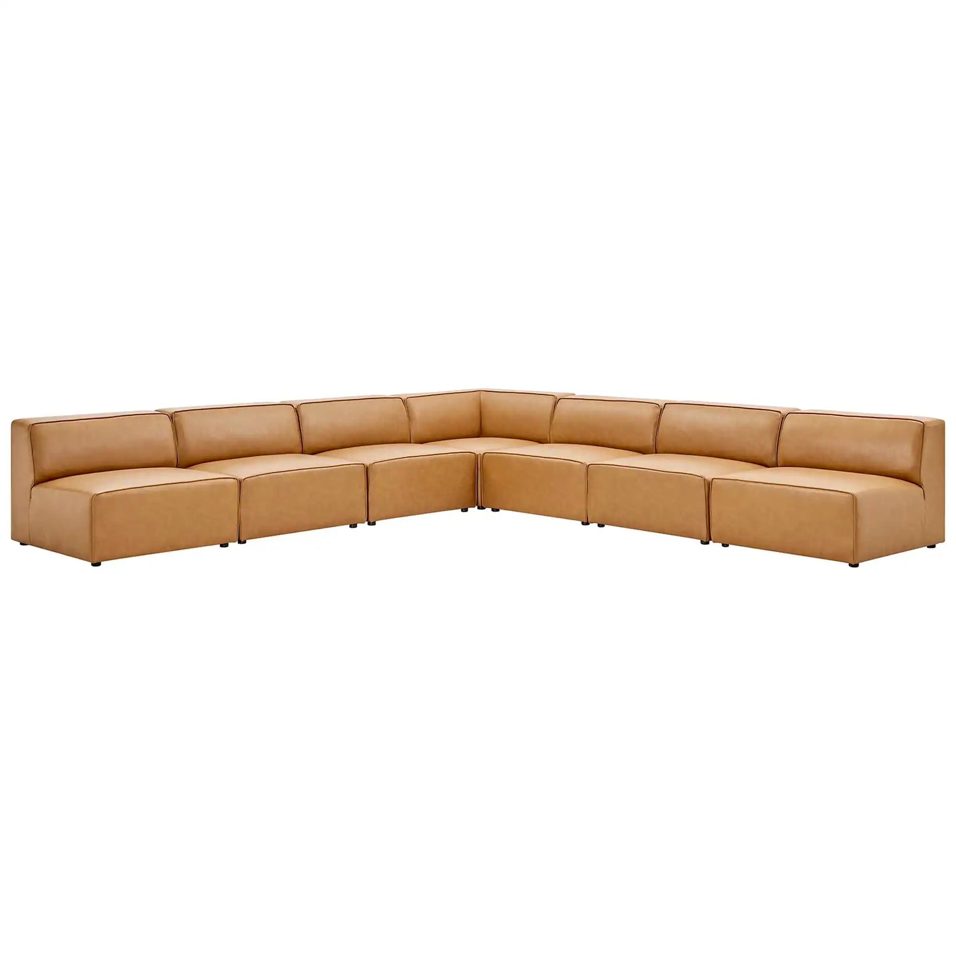 Mingle 7-Piece Vegan Leather Sectional Sofa by Modway - Best Buy Furniture