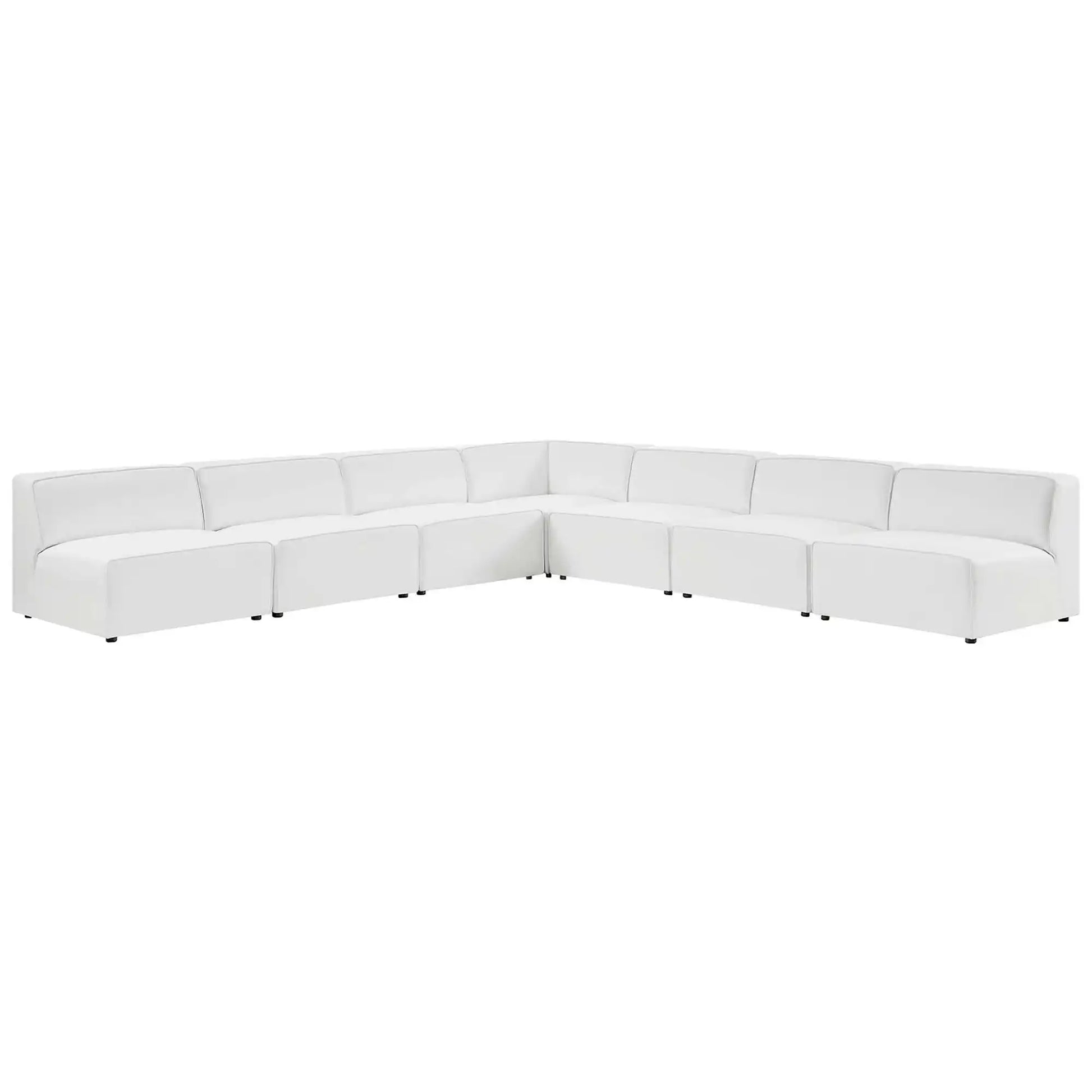 Mingle 7-Piece Vegan Leather Sectional Sofa by Modway - Best Buy Furniture