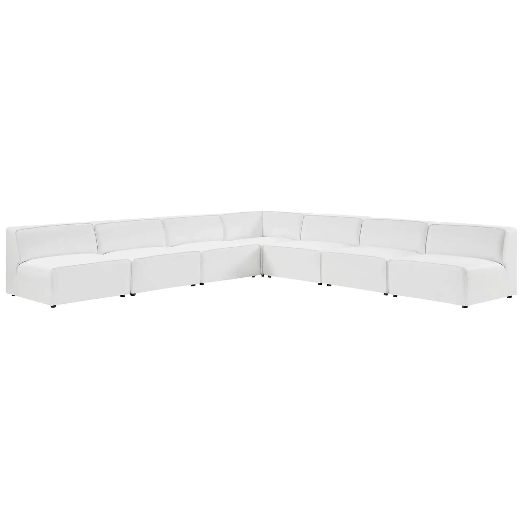 Mingle 7-Piece Vegan Leather Sectional Sofa by Modway - Best Buy Furniture