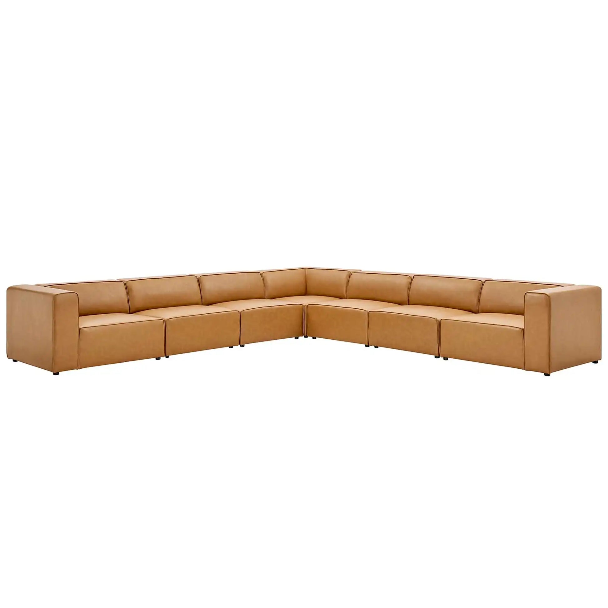 Mingle 7-Piece Vegan Leather Sectional Sofa by Modway - Best Buy Furniture