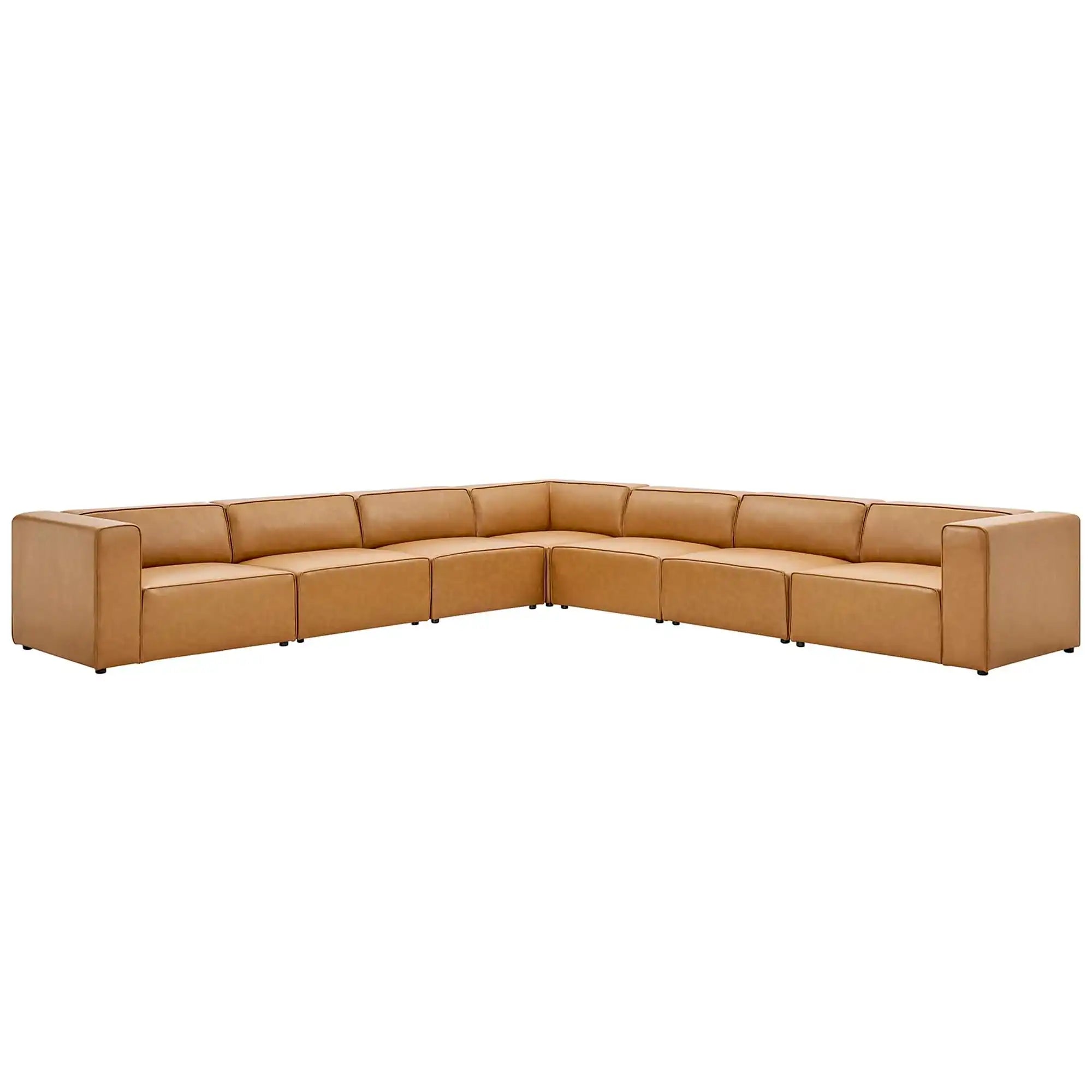 Mingle 7-Piece Vegan Leather Sectional Sofa by Modway - Best Buy Furniture