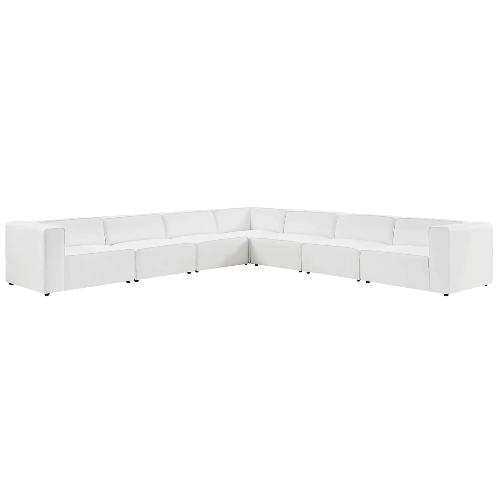Mingle 7-Piece Vegan Leather Sectional Sofa by Modway - Best Buy Furniture