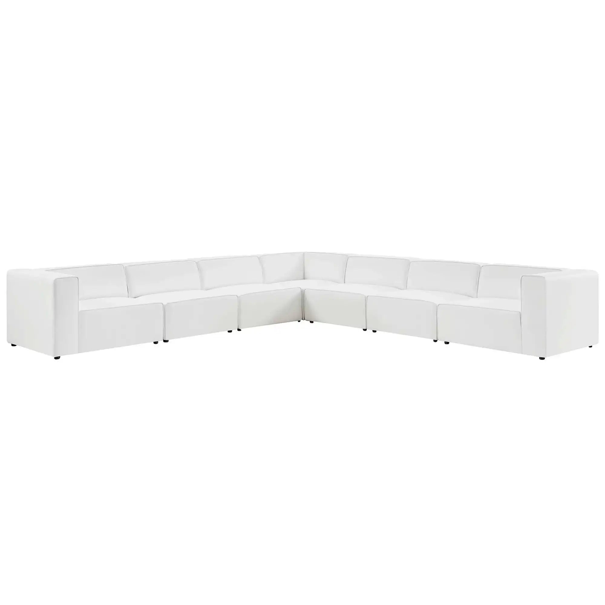 Mingle 7-Piece Vegan Leather Sectional Sofa by Modway - Best Buy Furniture