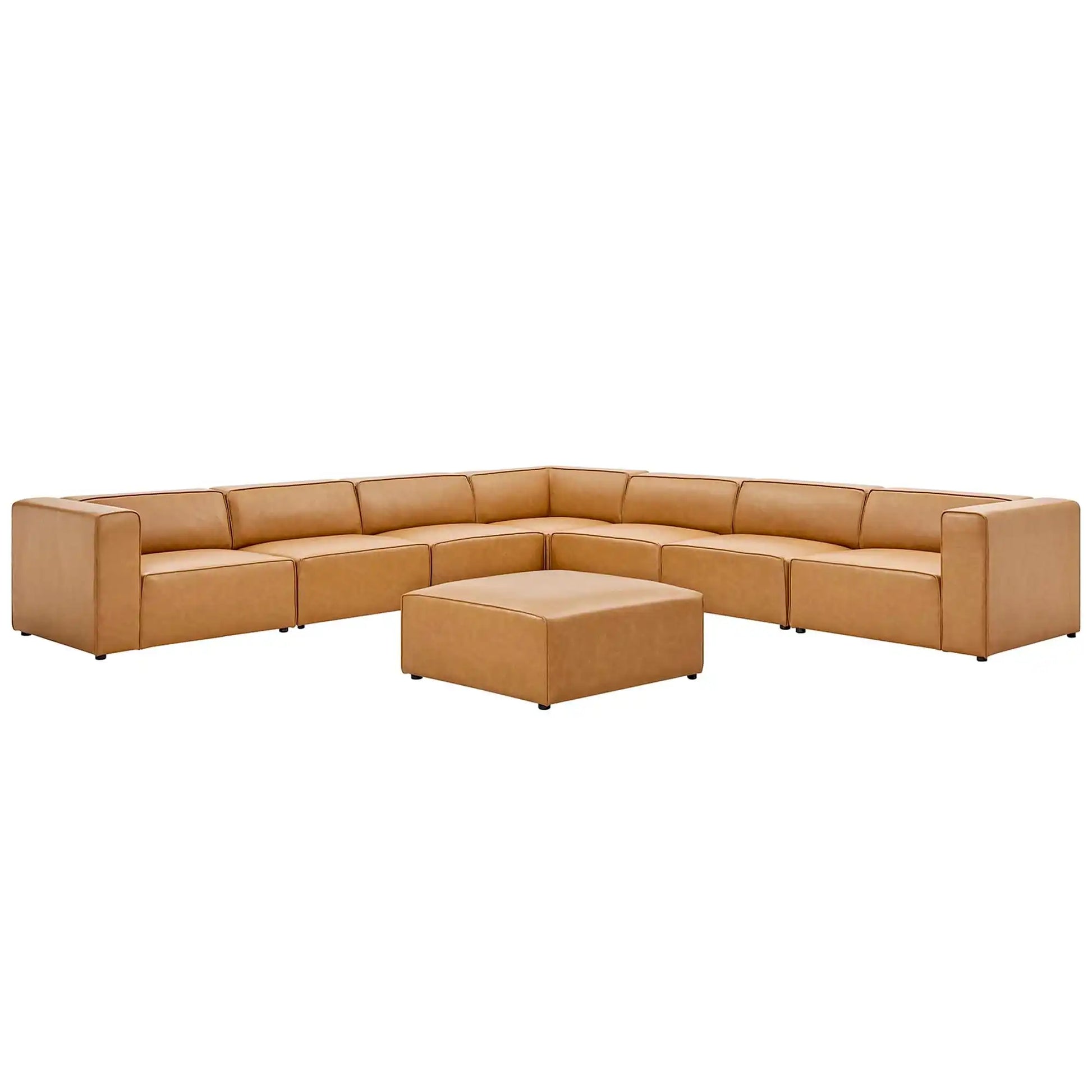 Mingle 8-Piece Vegan Leather Sectional Sofa Set by Modway - Best Buy Furniture