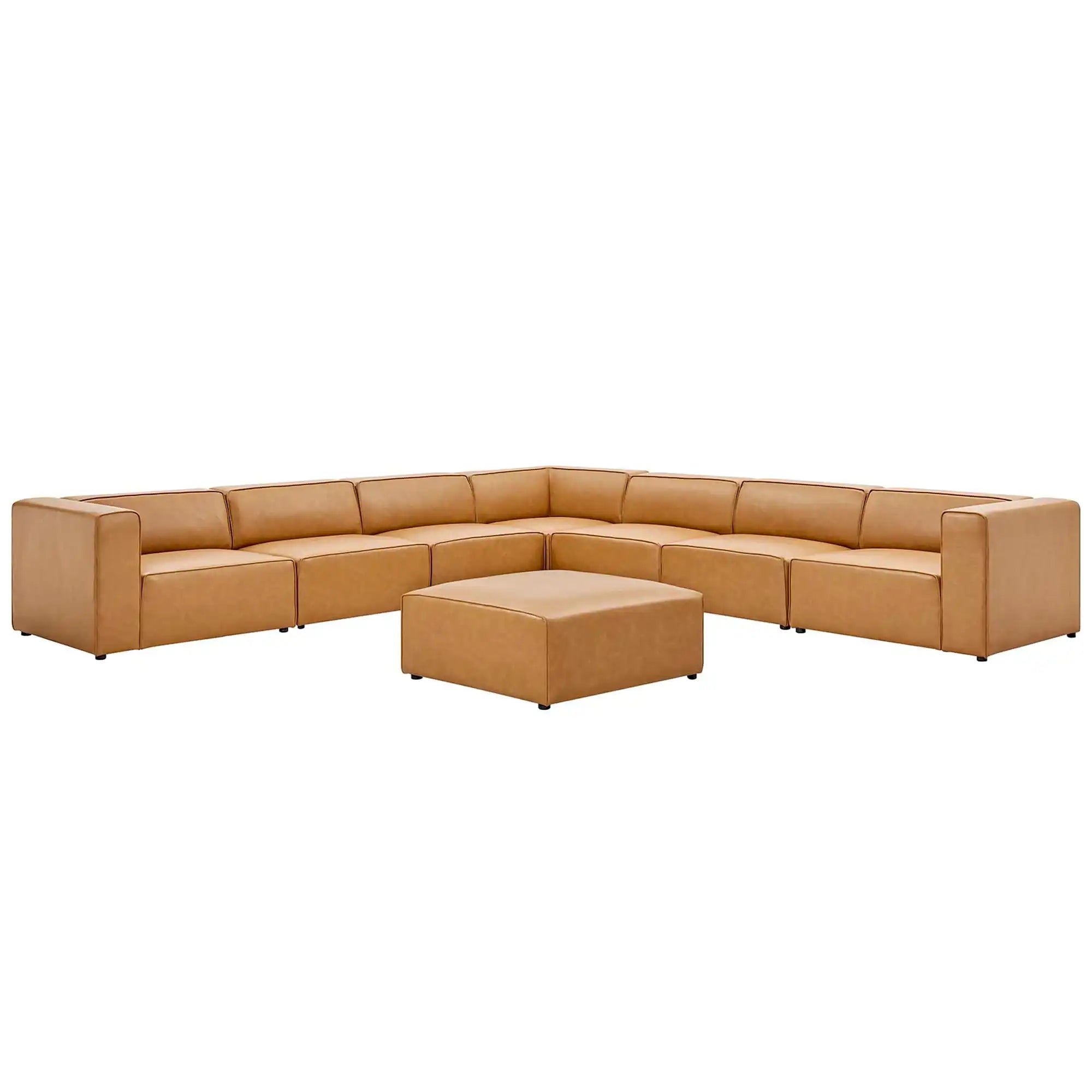 Mingle 8-Piece Vegan Leather Sectional Sofa Set by Modway - Best Buy Furniture