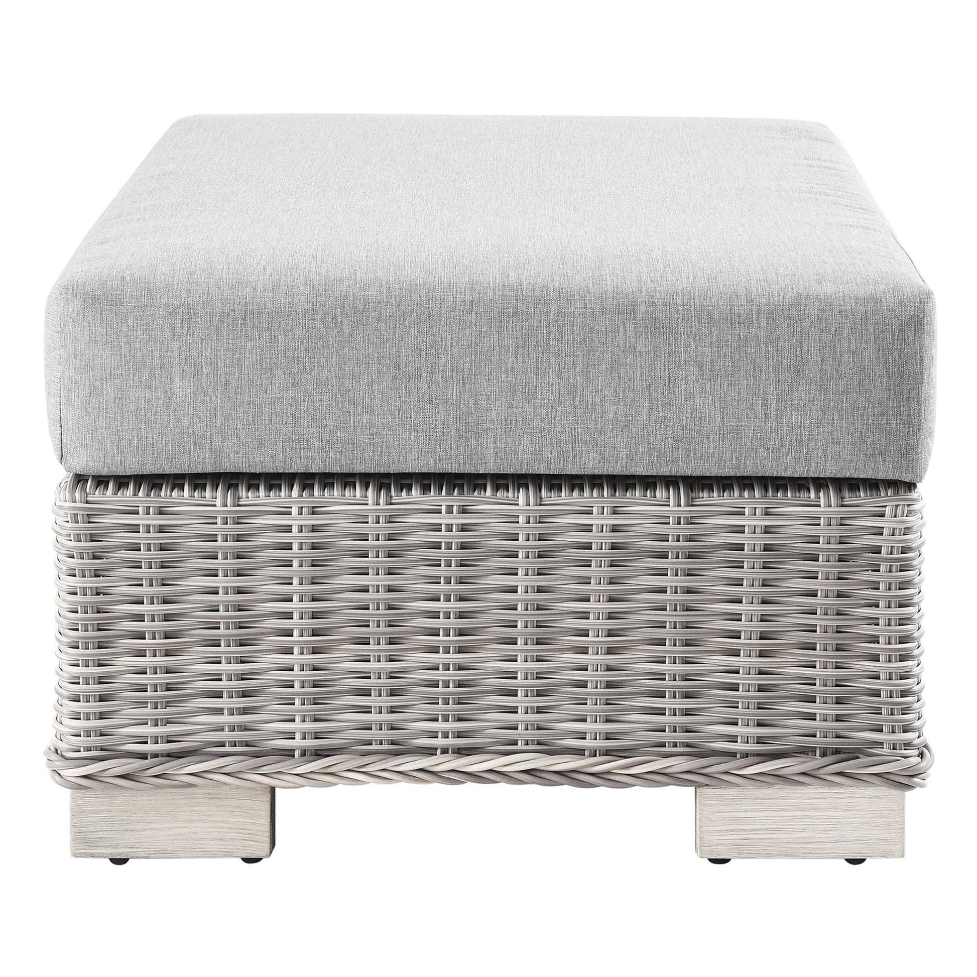 Conway Outdoor Patio Wicker Rattan Ottoman by Modway - Best Buy Furniture