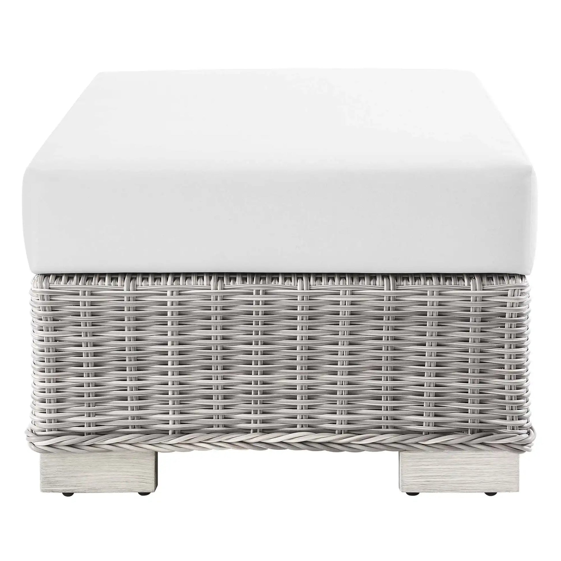 Conway Outdoor Patio Wicker Rattan Ottoman by Modway - Best Buy Furniture