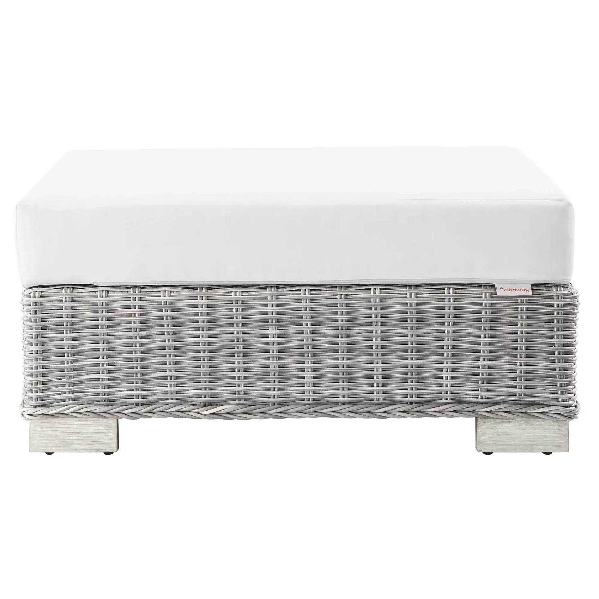 Conway Outdoor Patio Wicker Rattan Ottoman by Modway - Best Buy Furniture