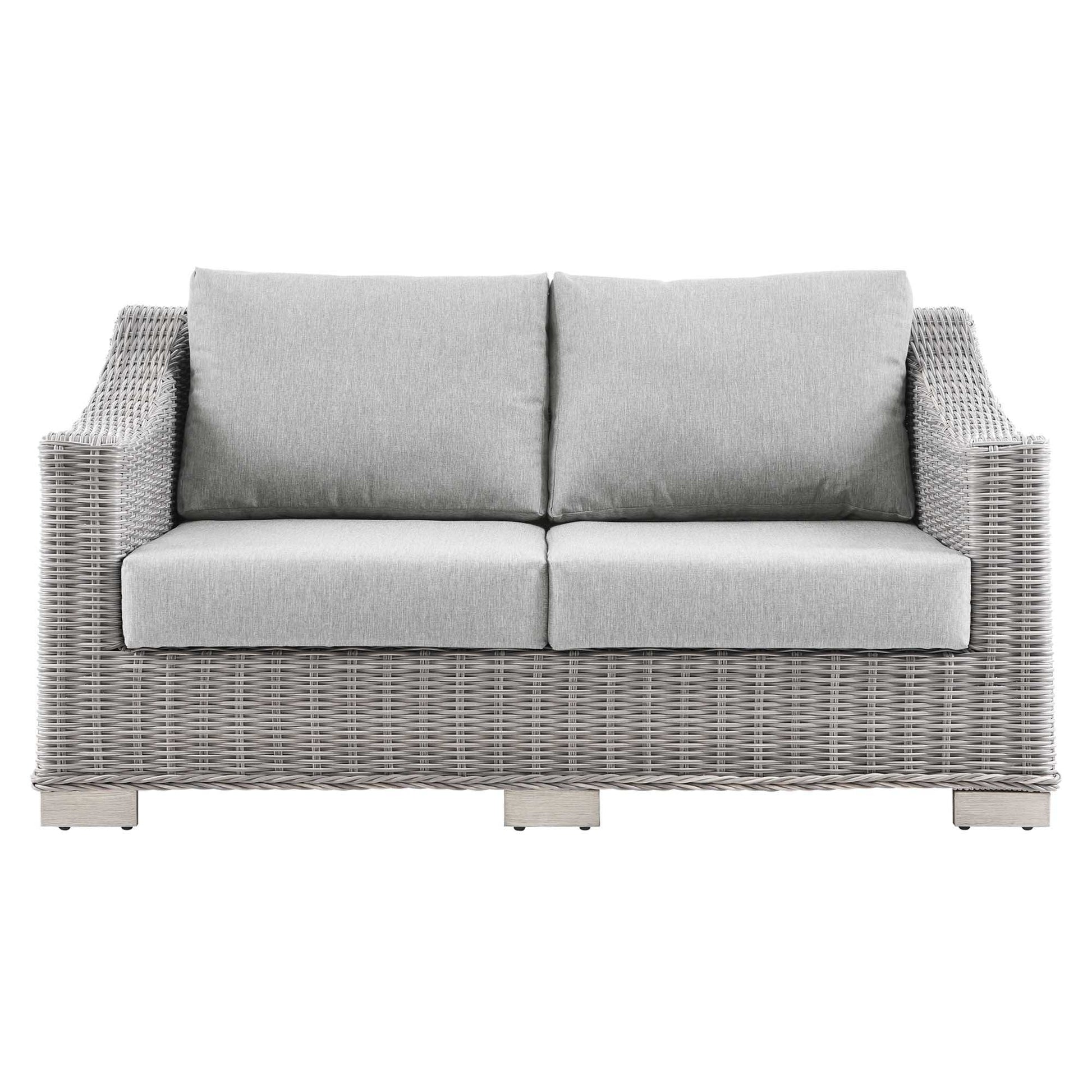Conway Outdoor Patio Wicker Rattan Loveseat by Modway - Best Buy Furniture