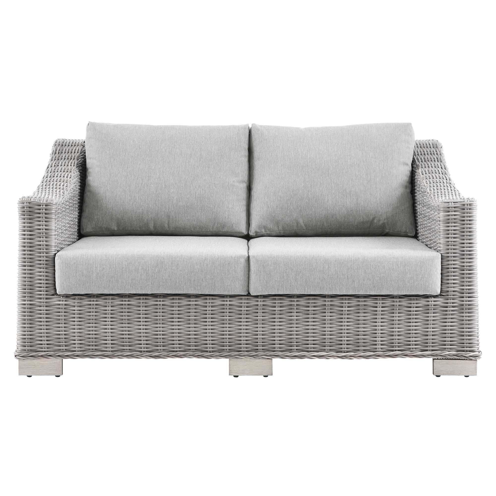 Conway Outdoor Patio Wicker Rattan Loveseat by Modway - Best Buy Furniture