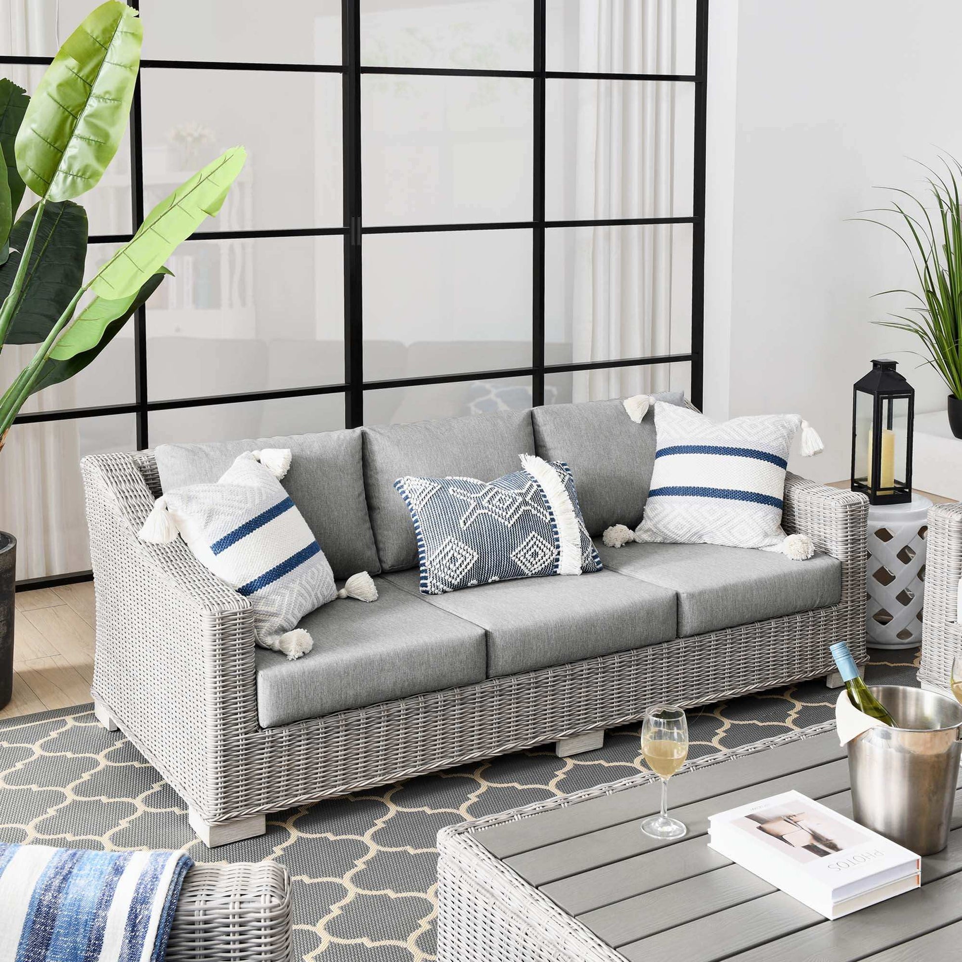 Conway Outdoor Patio Wicker Rattan Sofa by Modway - Best Buy Furniture