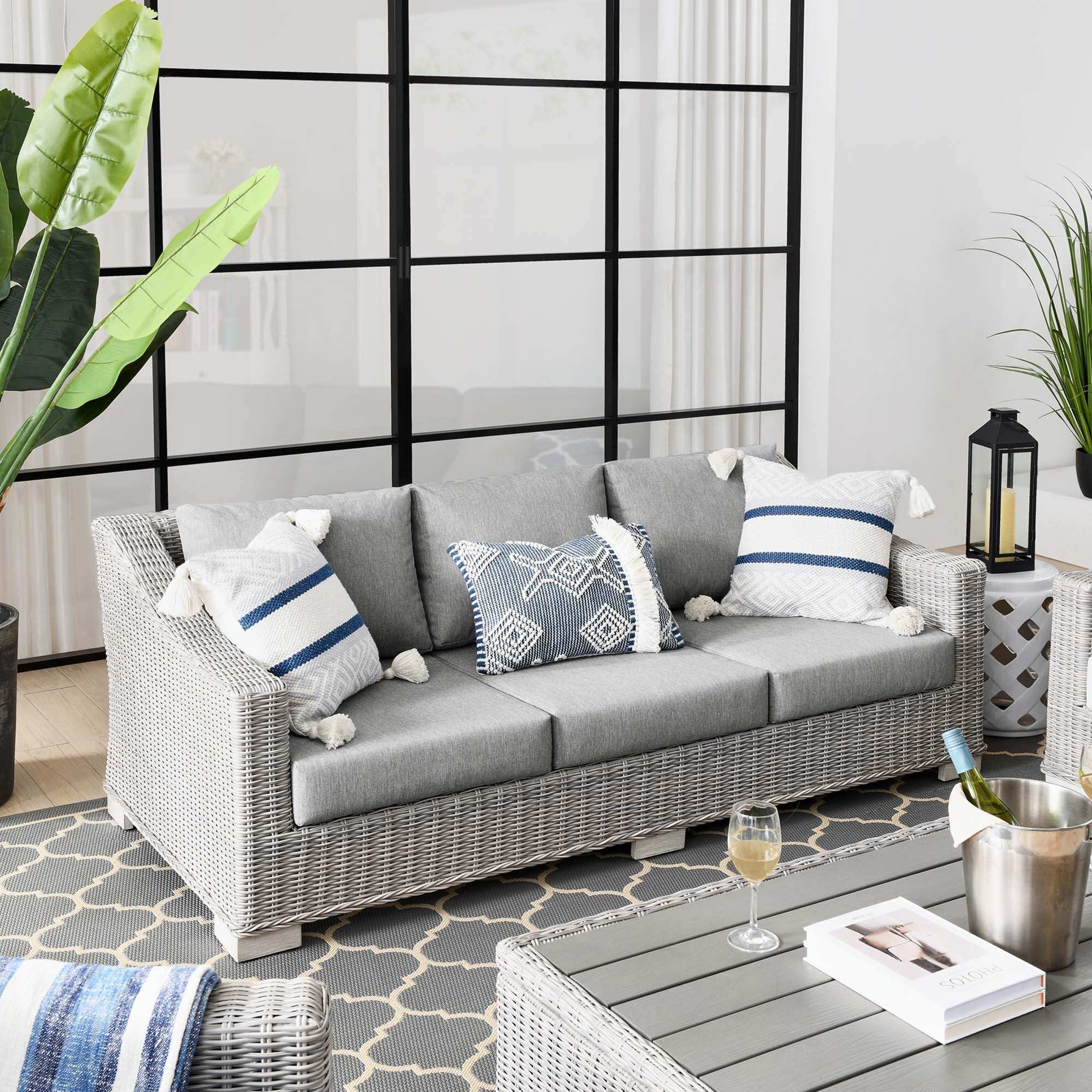 Conway Outdoor Patio Wicker Rattan Sofa by Modway - Best Buy Furniture