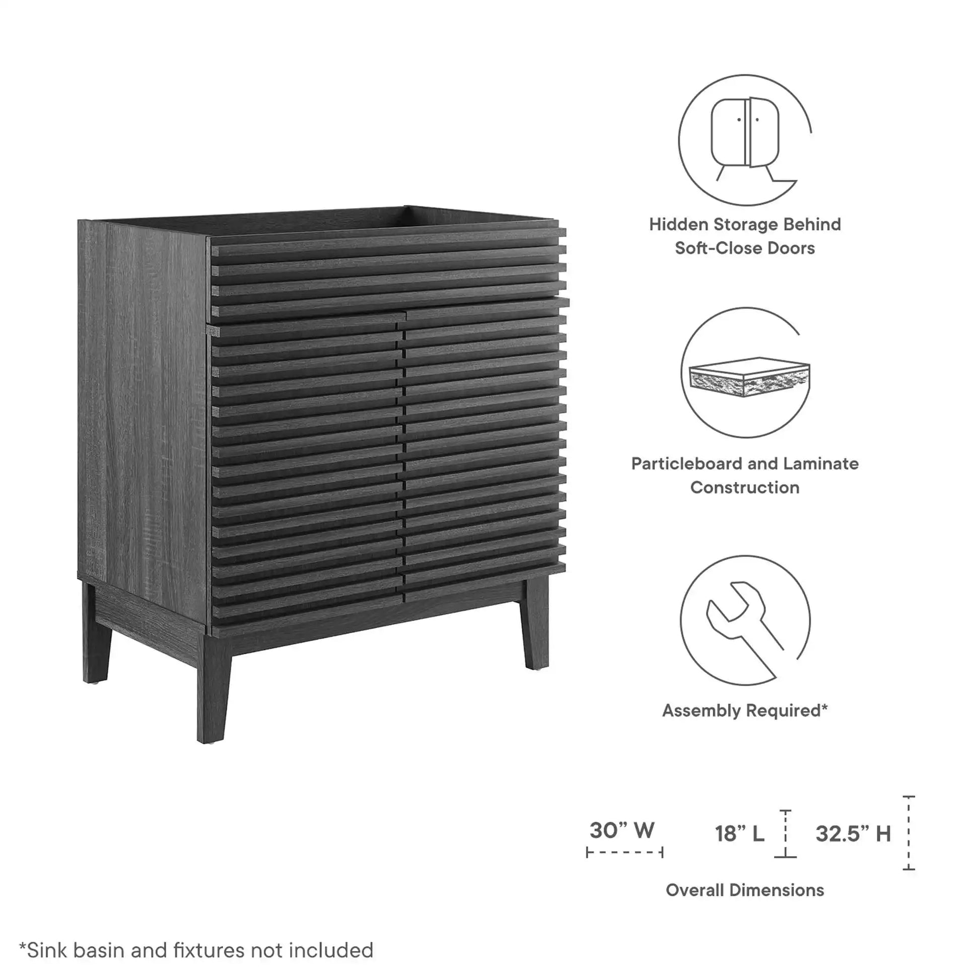 Render 30" Bathroom Vanity Cabinet (Sink Basin Not Included) by Modway - Best Buy Furniture