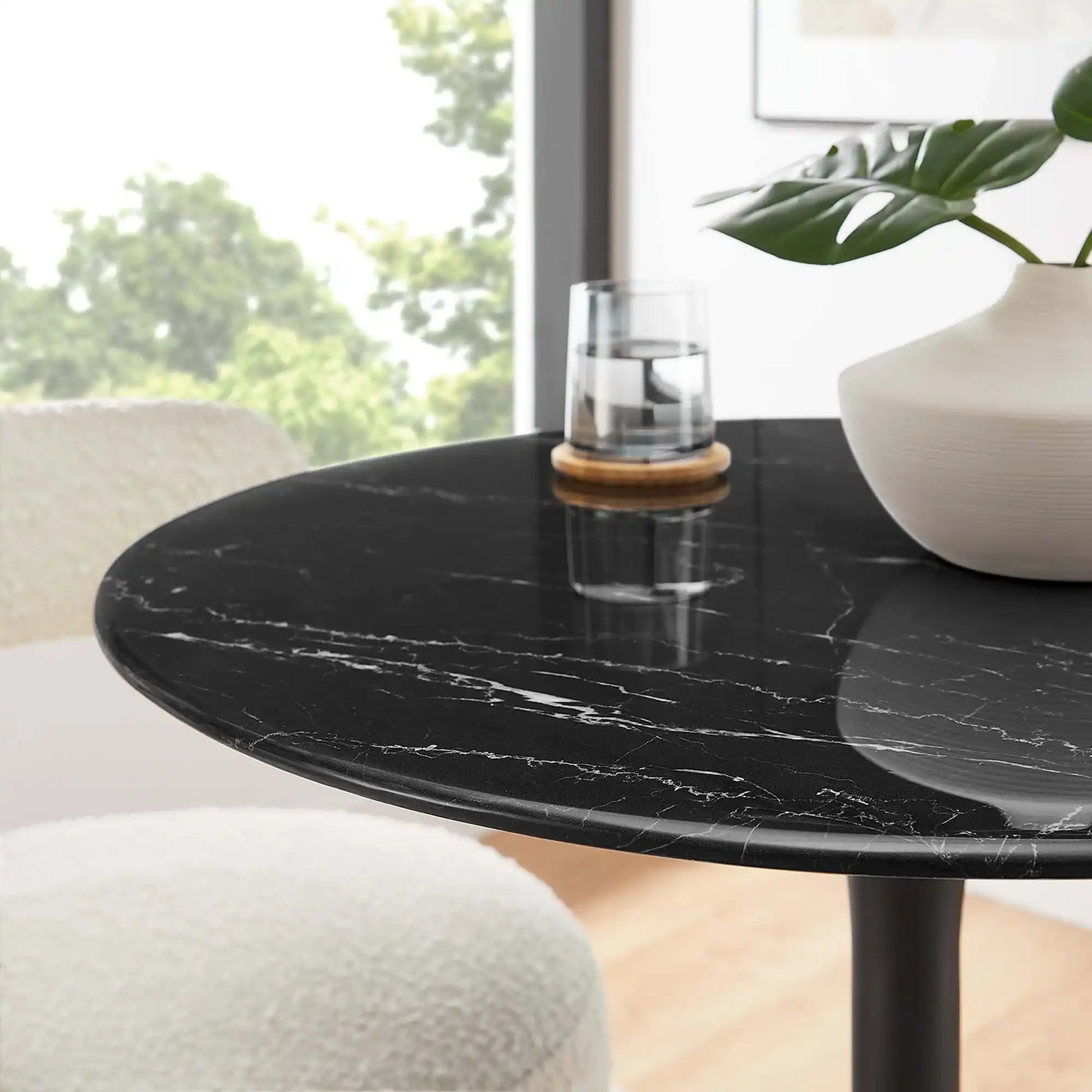 Lippa 28" Round Faux Marble Dining Table by Modway - Best Buy Furniture