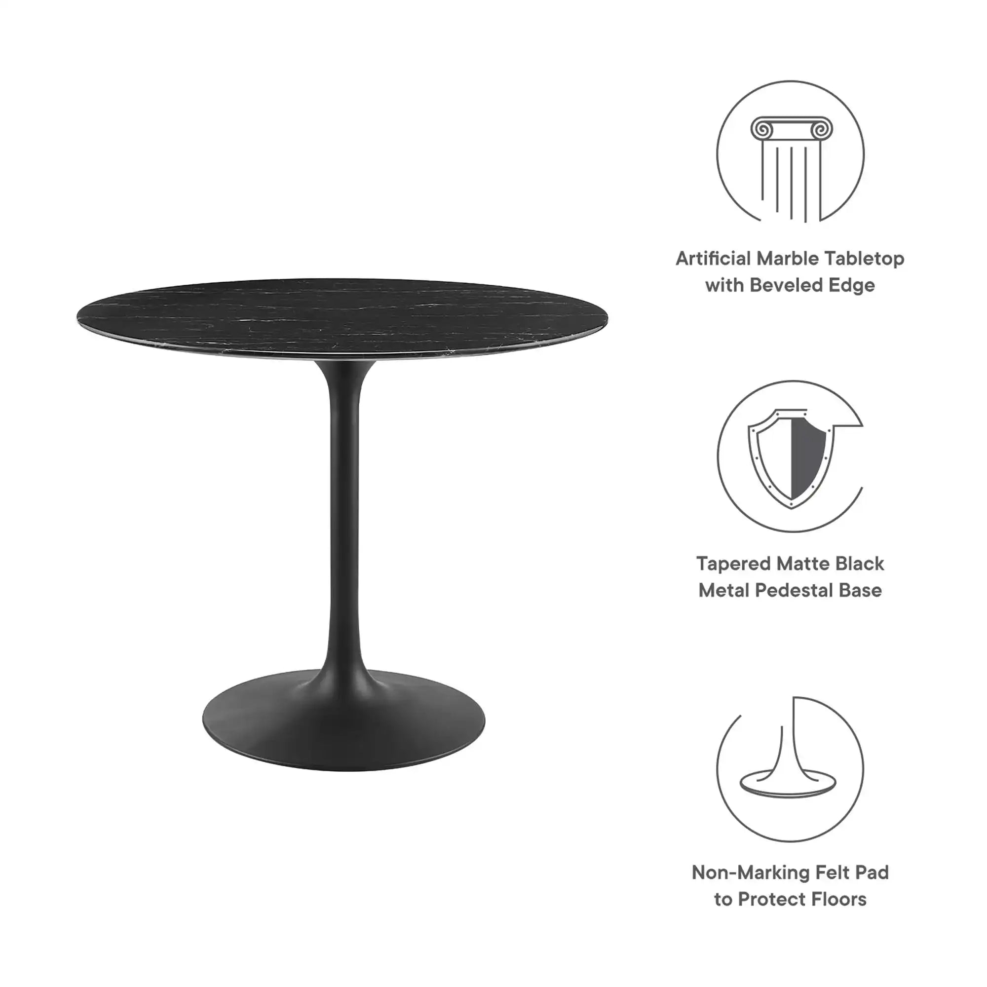 Lippa 36" Round Faux Marble Dining Table by Modway - Best Buy Furniture