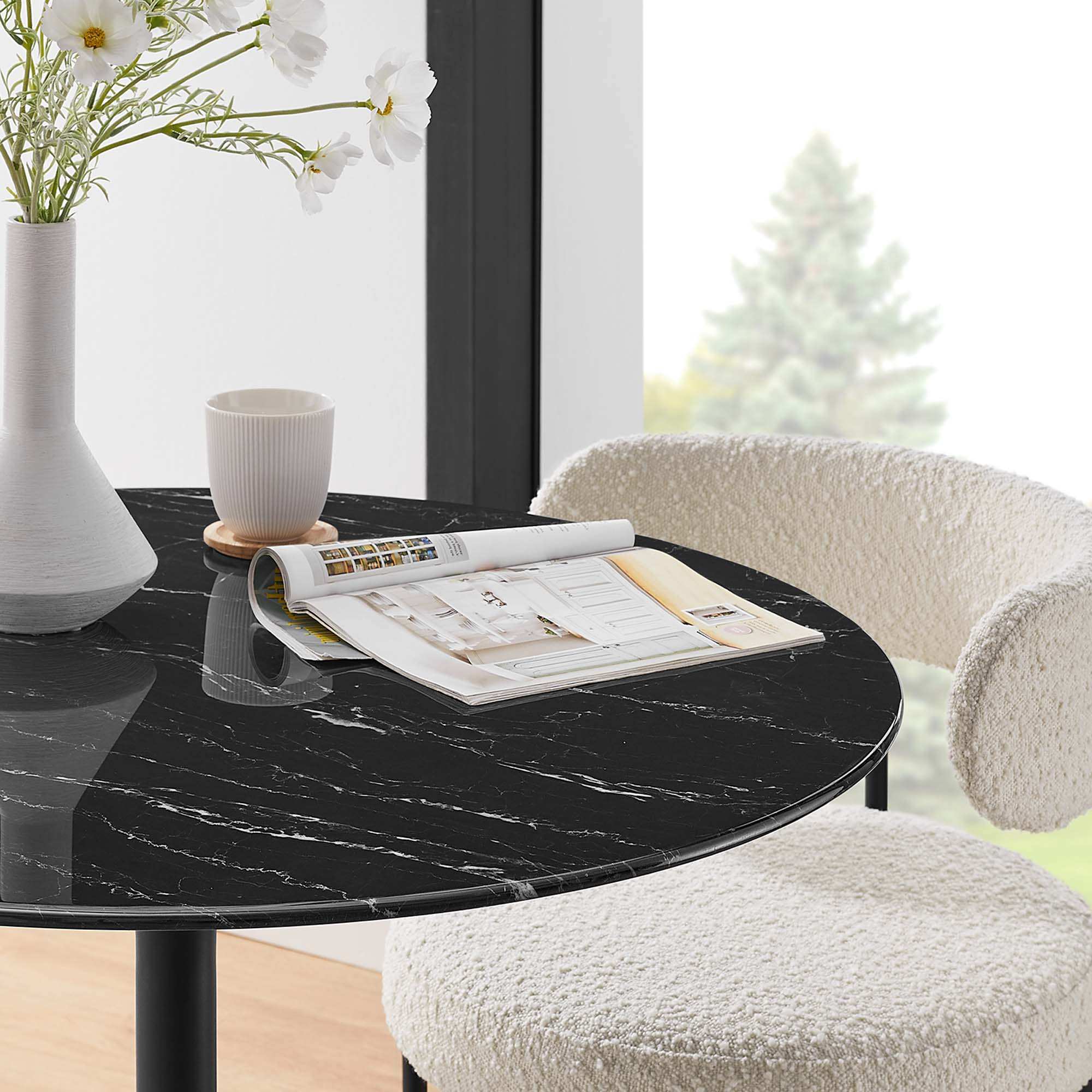 Lippa 36" Round Faux Marble Dining Table by Modway - Best Buy Furniture