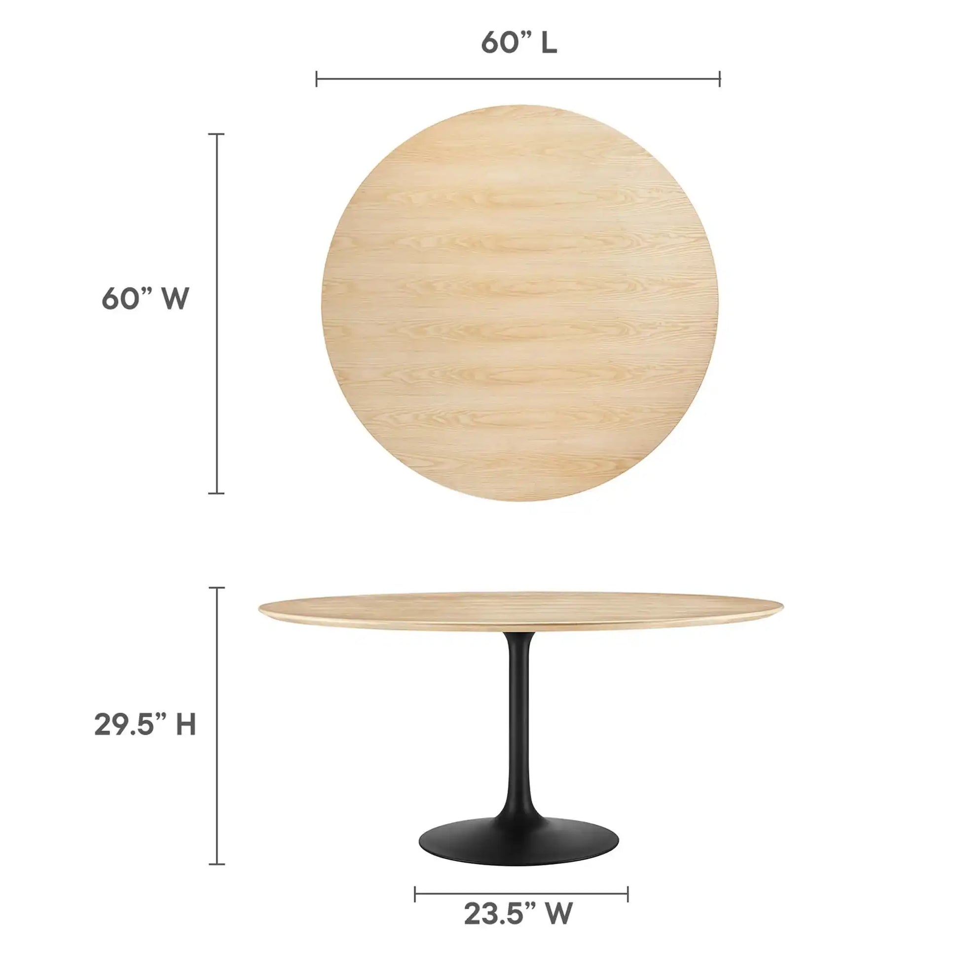 Lippa 60" Round Wood Dining Table by Modway - Best Buy Furniture
