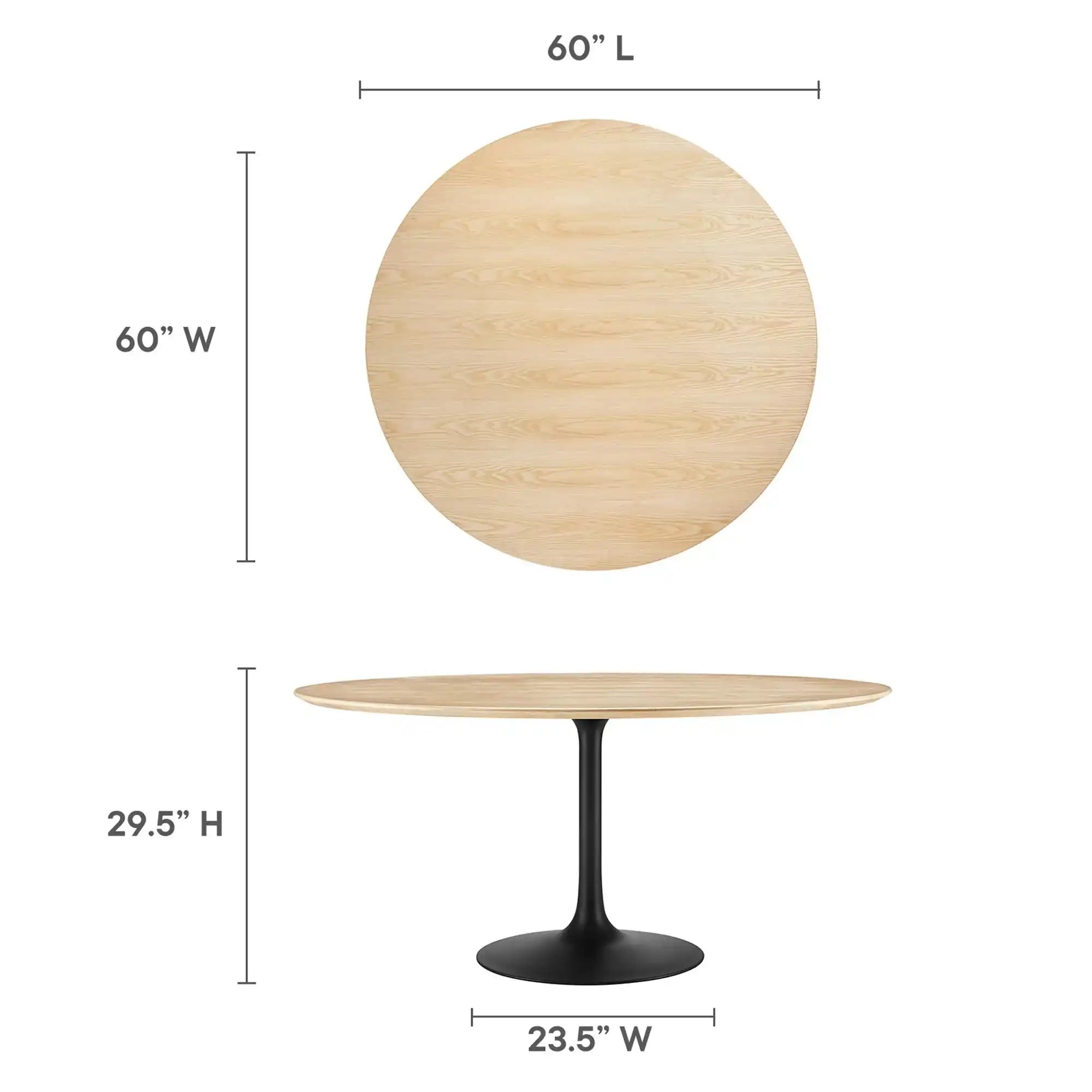 Lippa 60" Round Wood Dining Table by Modway - Best Buy Furniture