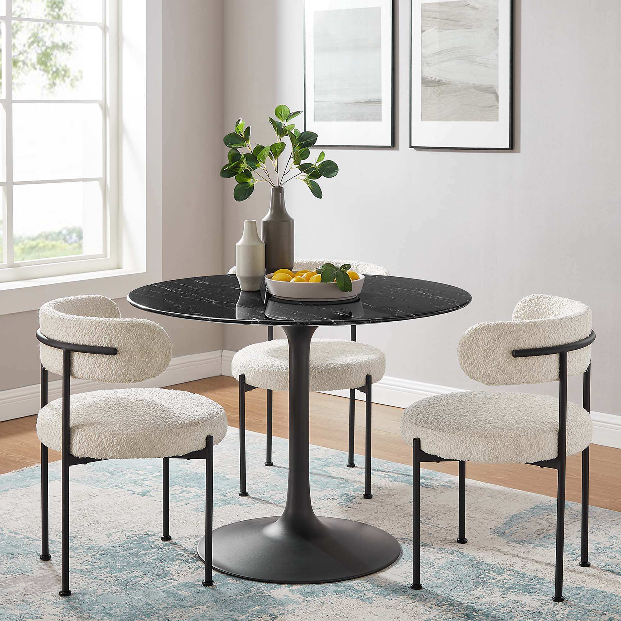 Lippa 40" Round Faux Marble Dining Table by Modway - Best Buy Furniture
