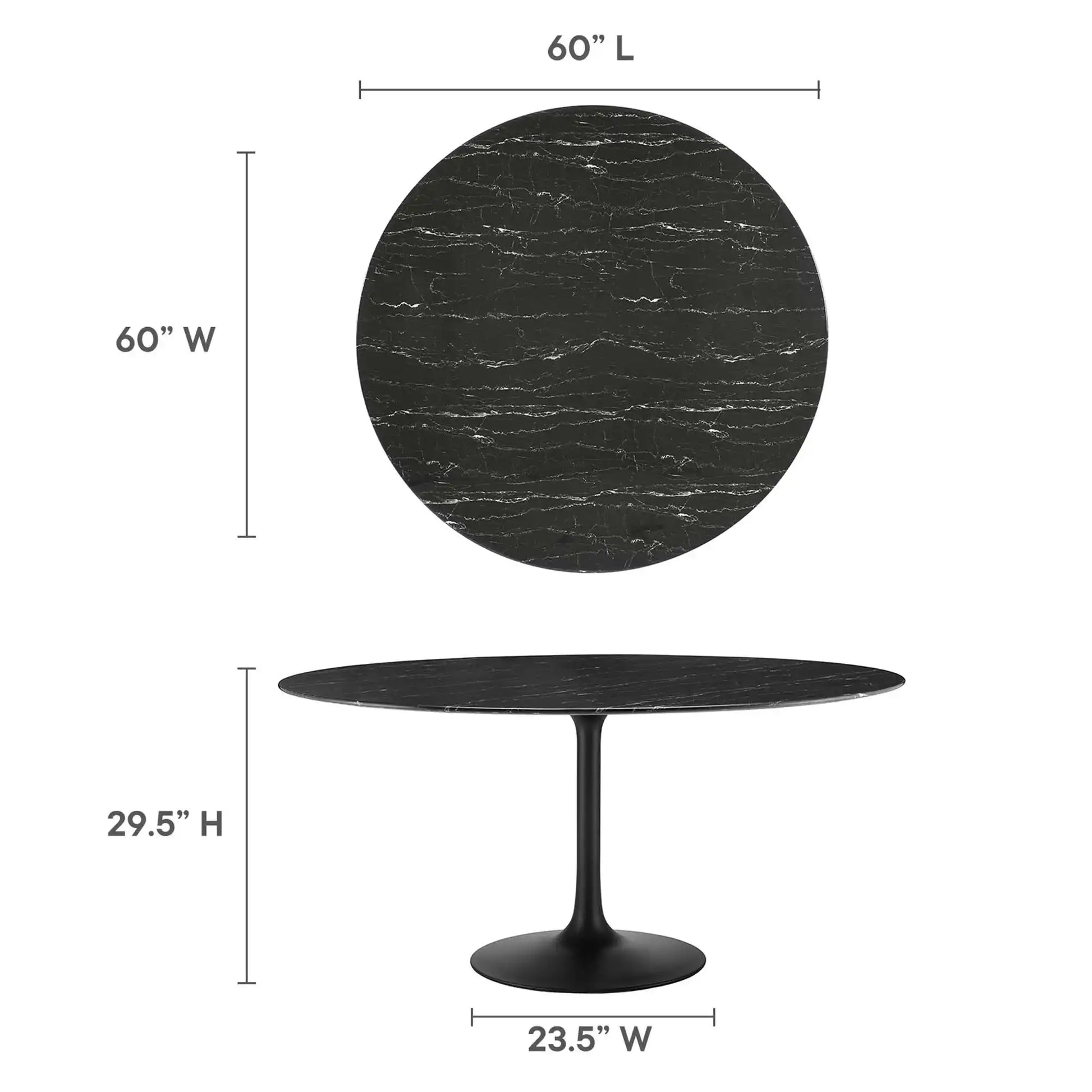 Lippa 60" Round Faux Marble Dining Table by Modway - Best Buy Furniture