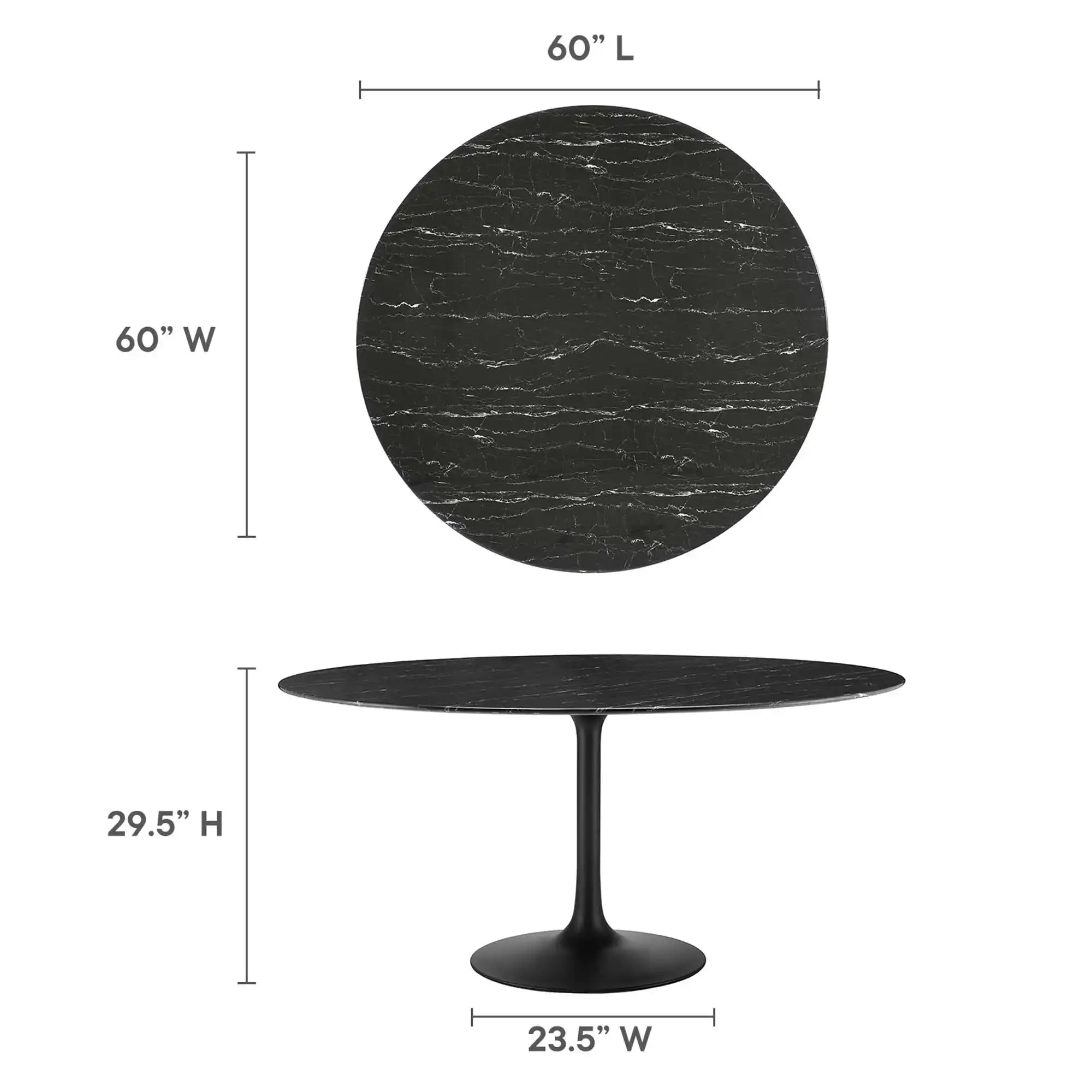 Lippa 60" Round Faux Marble Dining Table by Modway - Best Buy Furniture