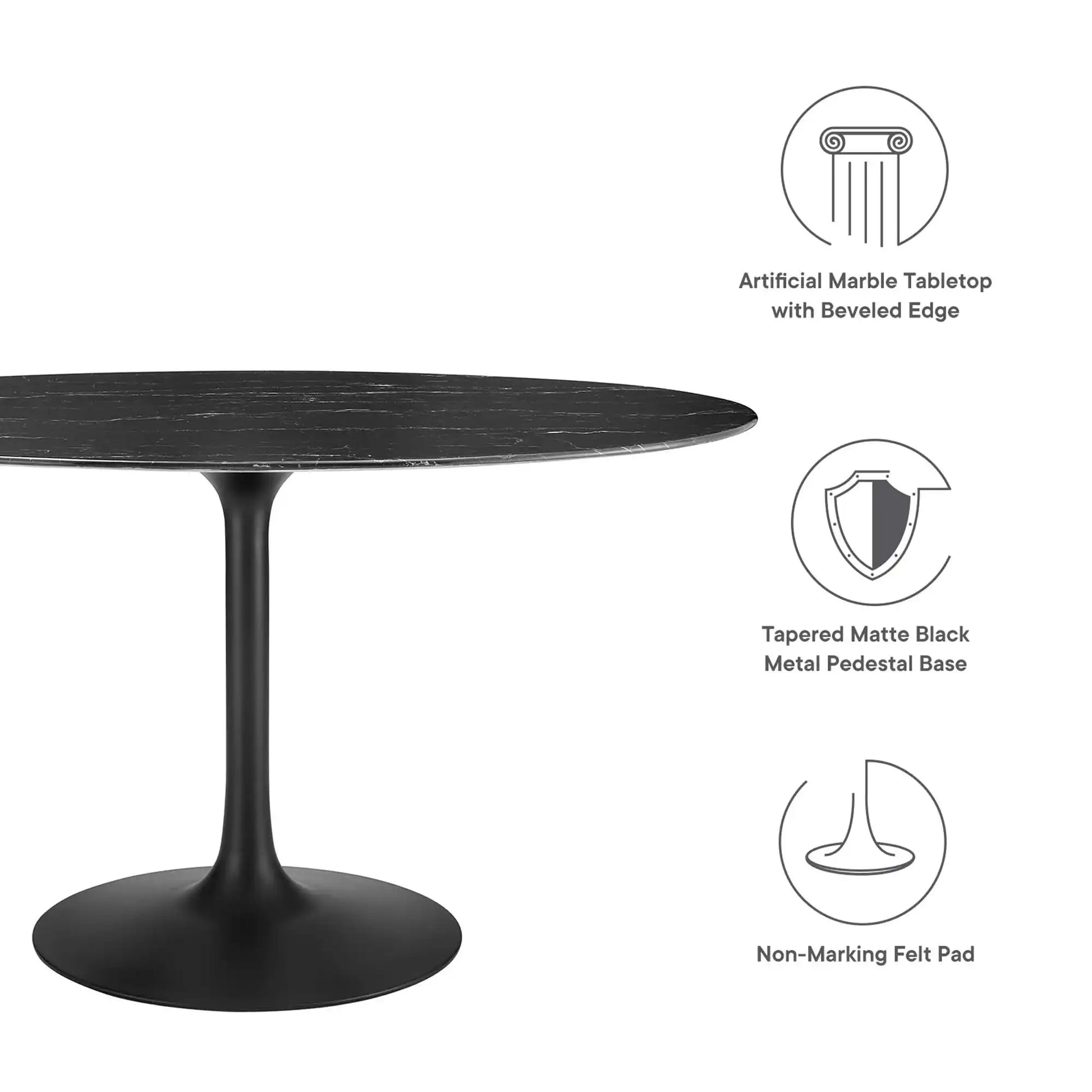 Lippa 54" Oval Faux Marble Dining Table by Modway - Best Buy Furniture