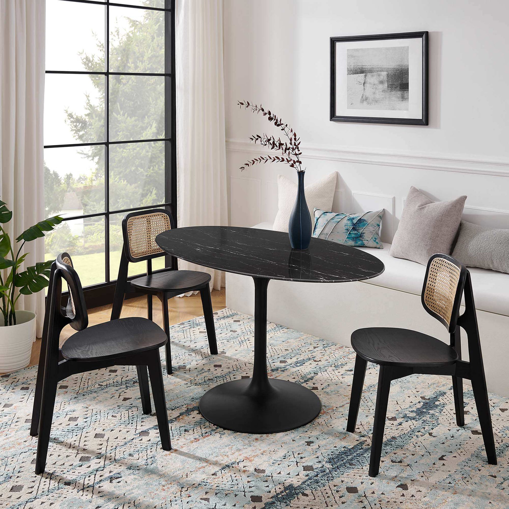Lippa 54" Oval Faux Marble Dining Table by Modway - Best Buy Furniture