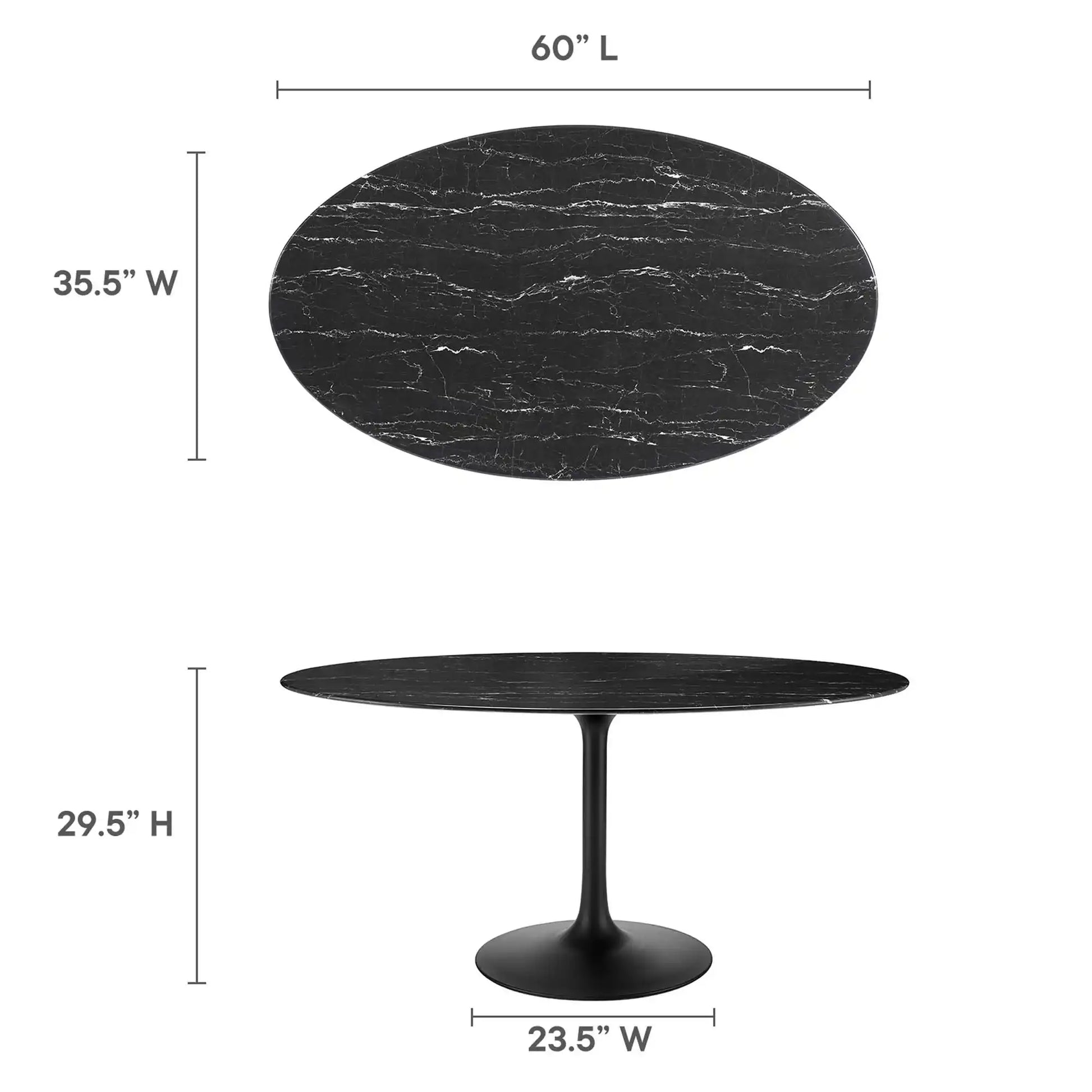 Lippa 60" Oval Faux Marble Dining Table by Modway - Best Buy Furniture