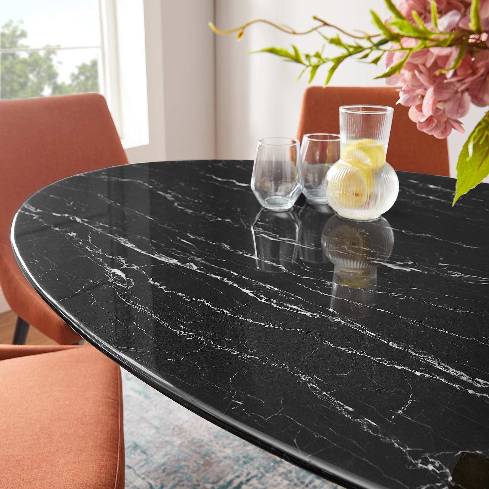Lippa 60" Oval Faux Marble Dining Table by Modway - Best Buy Furniture
