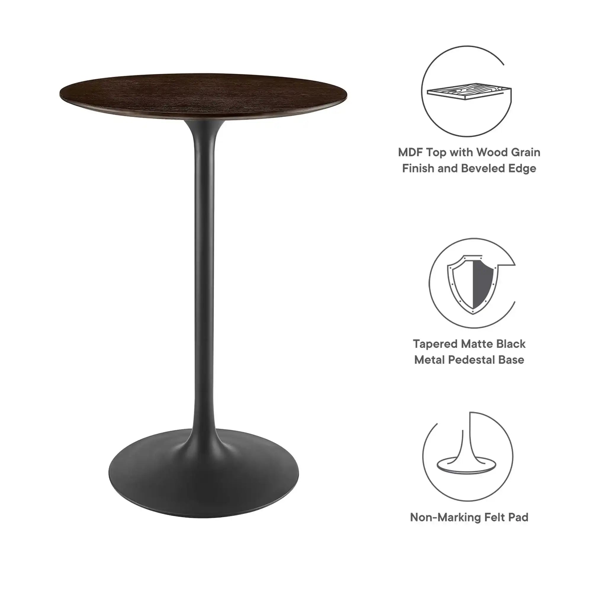 Lippa 28" Round Wood Bar Table by Modway - Best Buy Furniture