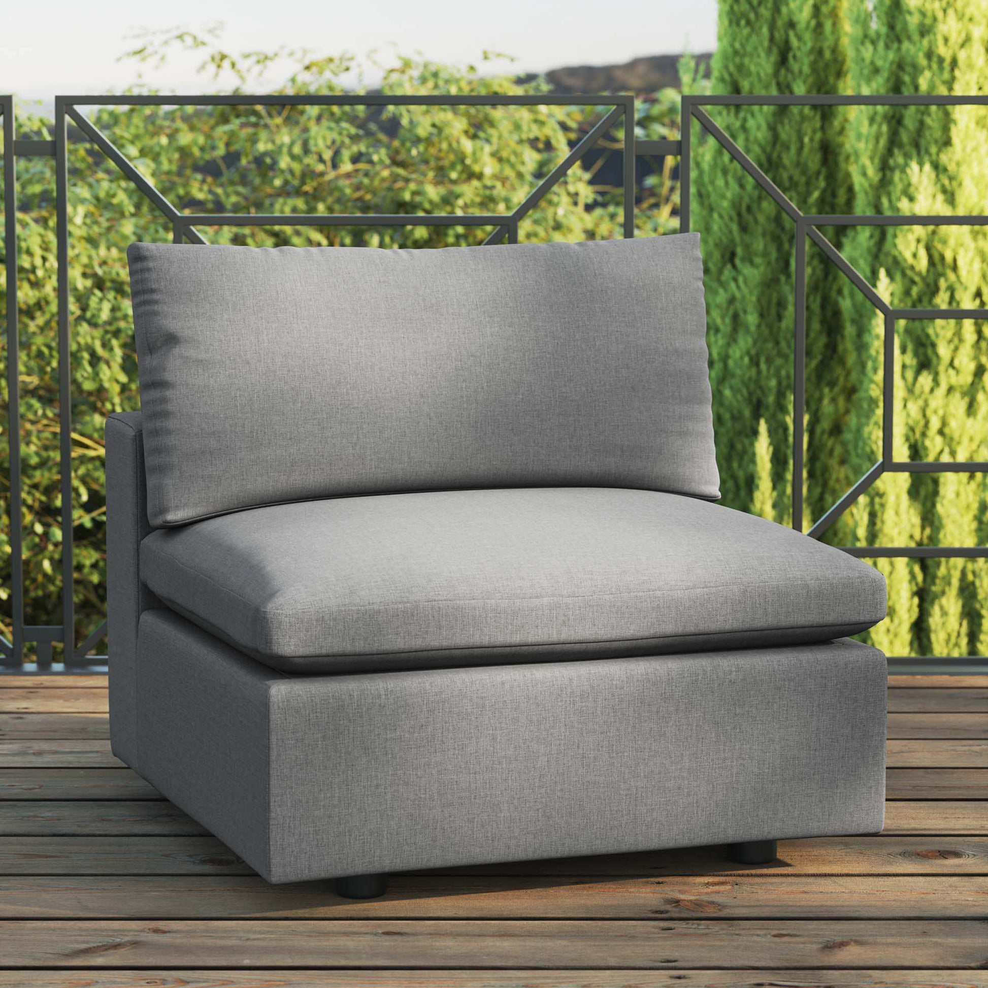 Commix Overstuffed Outdoor Patio Armless Chair by Modway - Best Buy Furniture