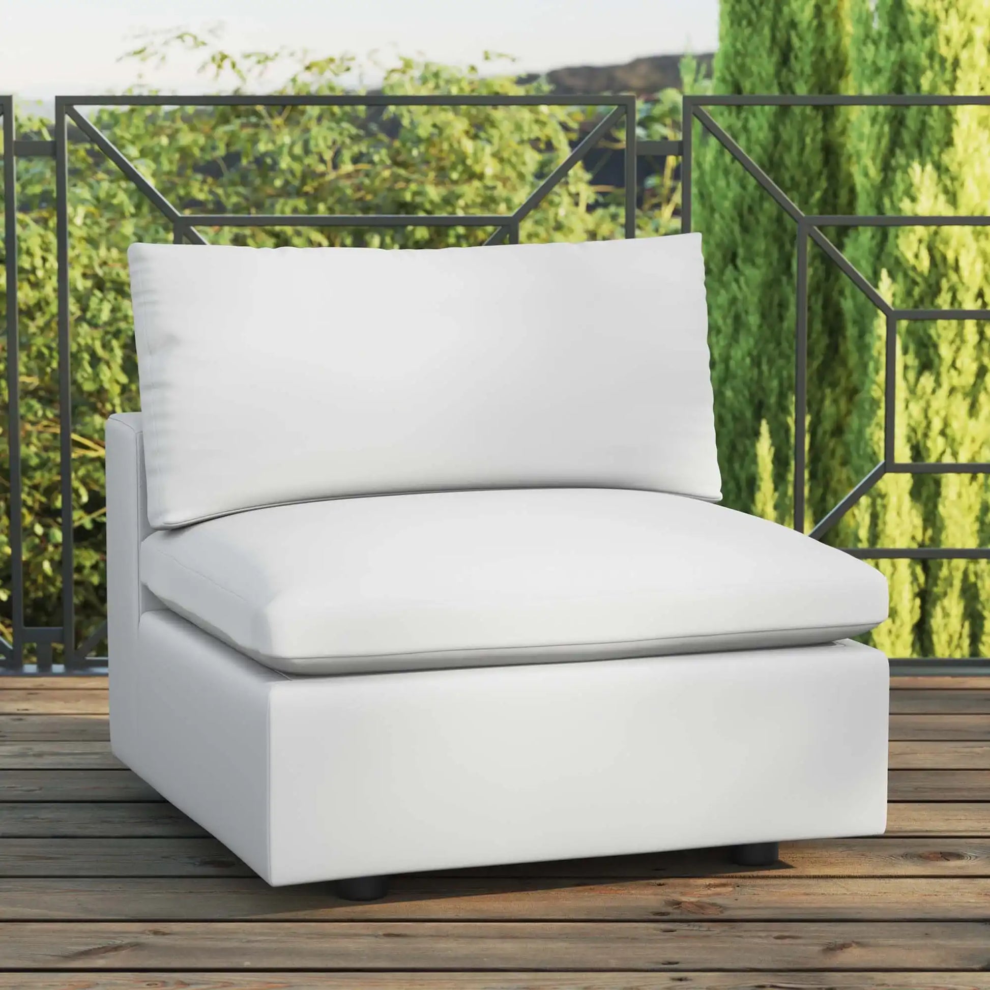 Commix Overstuffed Outdoor Patio Armless Chair by Modway - Best Buy Furniture