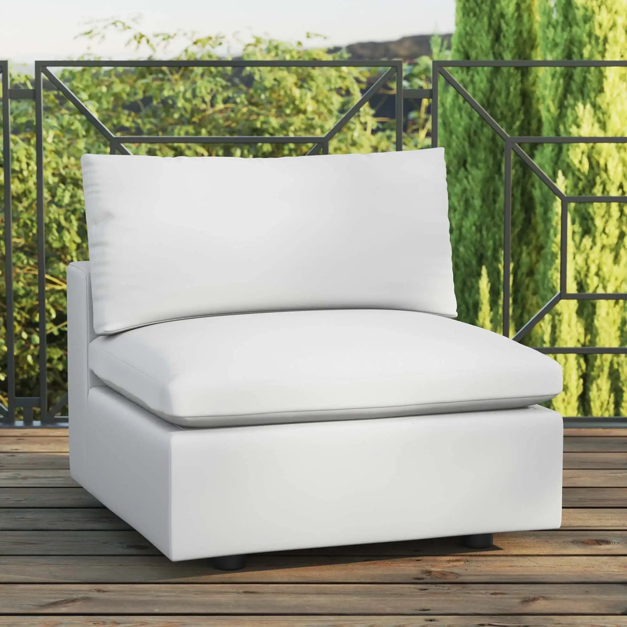 Commix Overstuffed Outdoor Patio Armless Chair by Modway - Best Buy Furniture