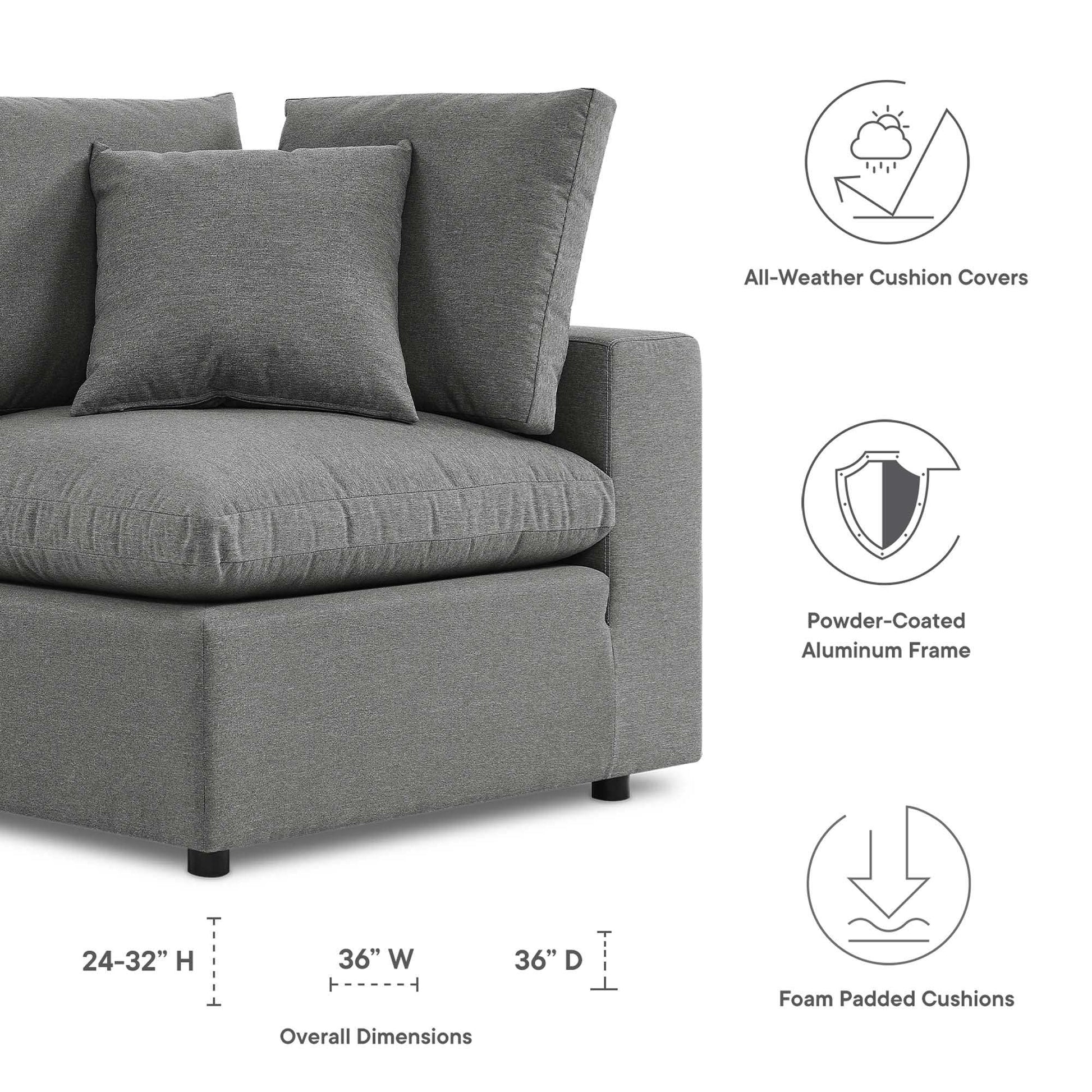 Commix Overstuffed Outdoor Patio Corner Chair by Modway - Best Buy Furniture